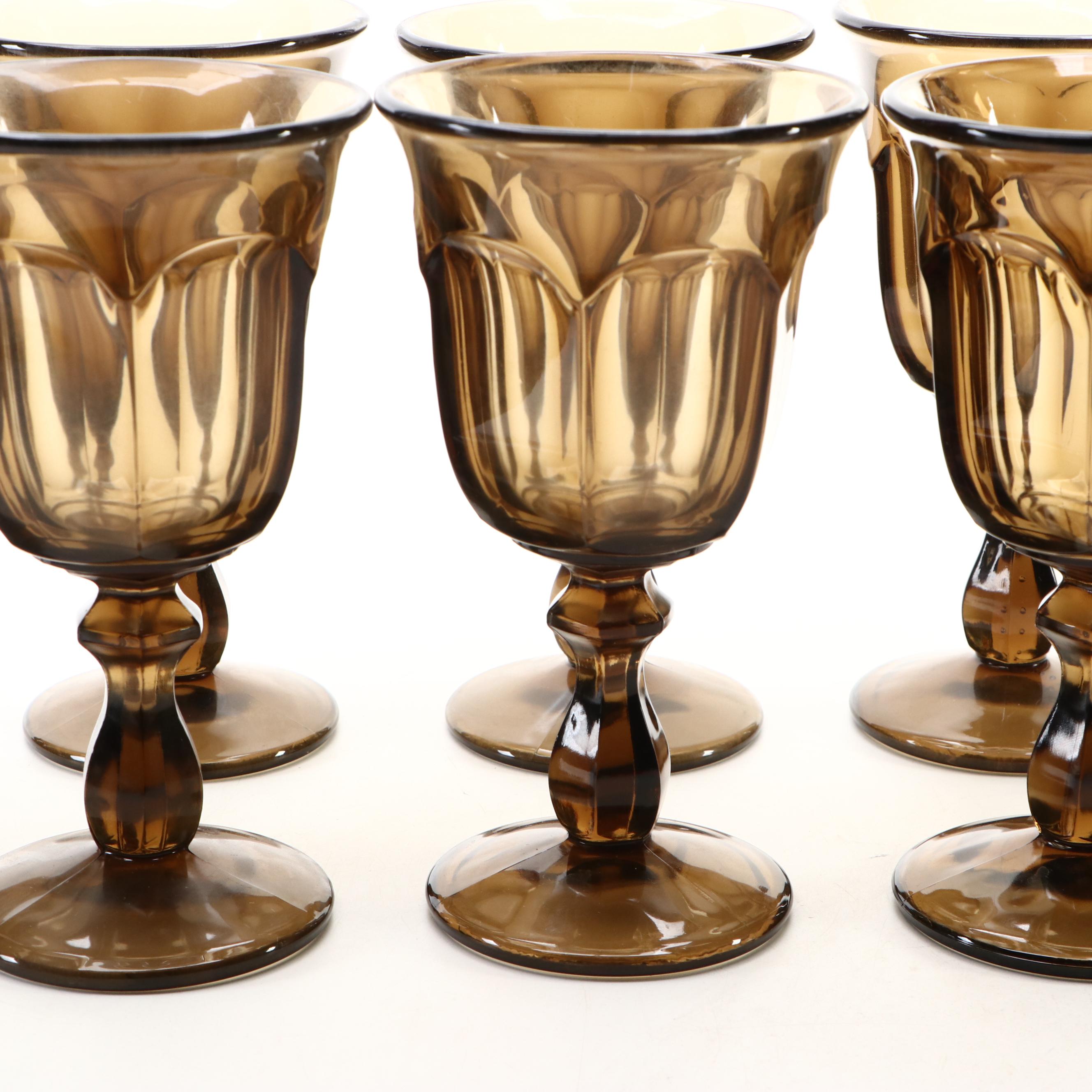 Imperial Glass "Old Williamsburg Brown" Tumblers and Water Goblets