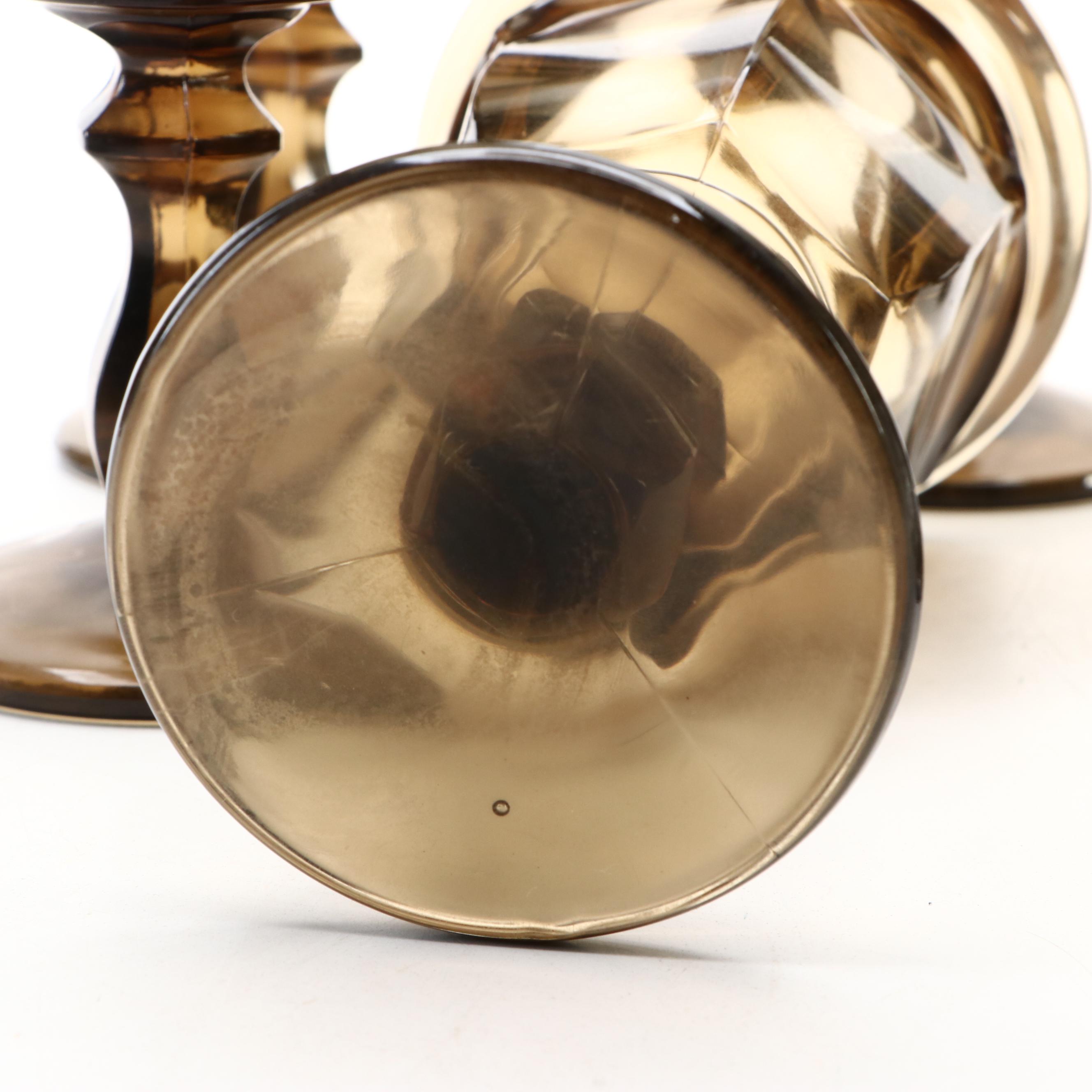 Imperial Glass "Old Williamsburg Brown" Tumblers and Water Goblets