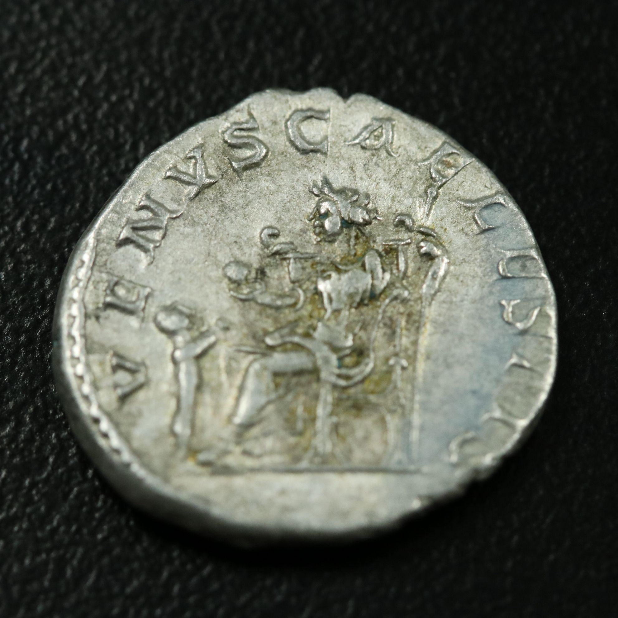 Ancient Roman Imperial AR Denarius Coin of Julia Soaemias, ca. 220 A.D.