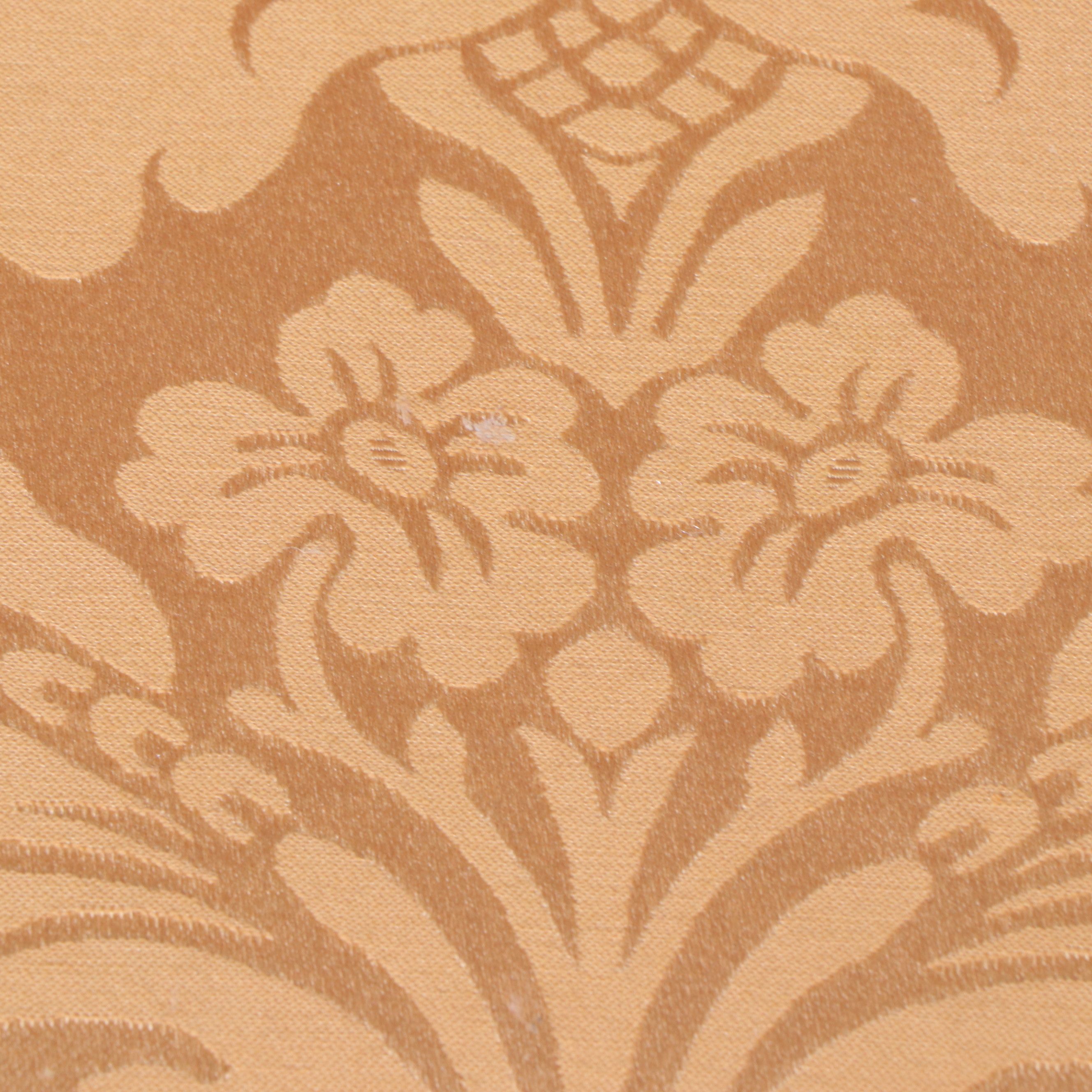 Bassett Damask Upholstered Sofa with Accent Pillows