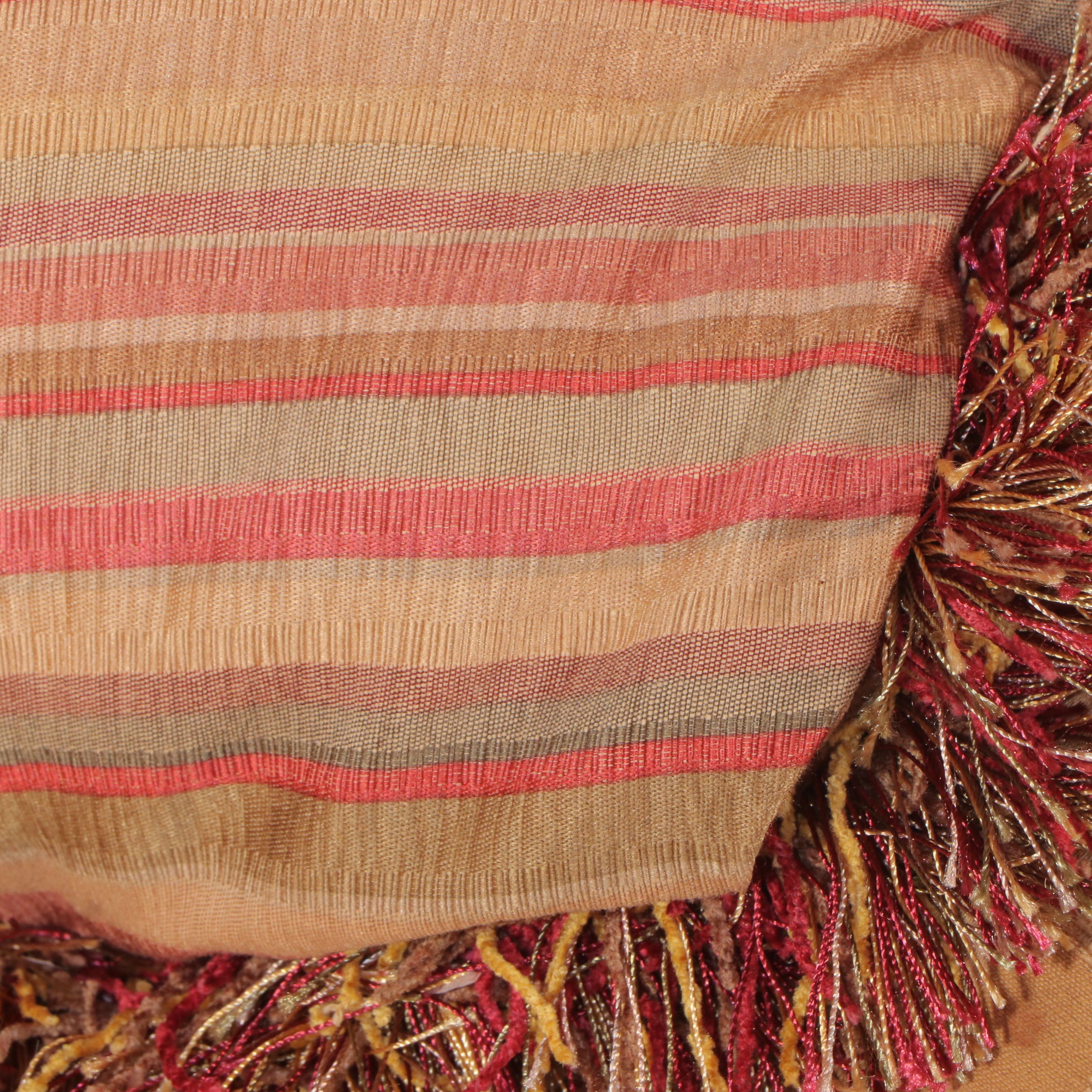 Bassett Damask Upholstered Sofa with Accent Pillows