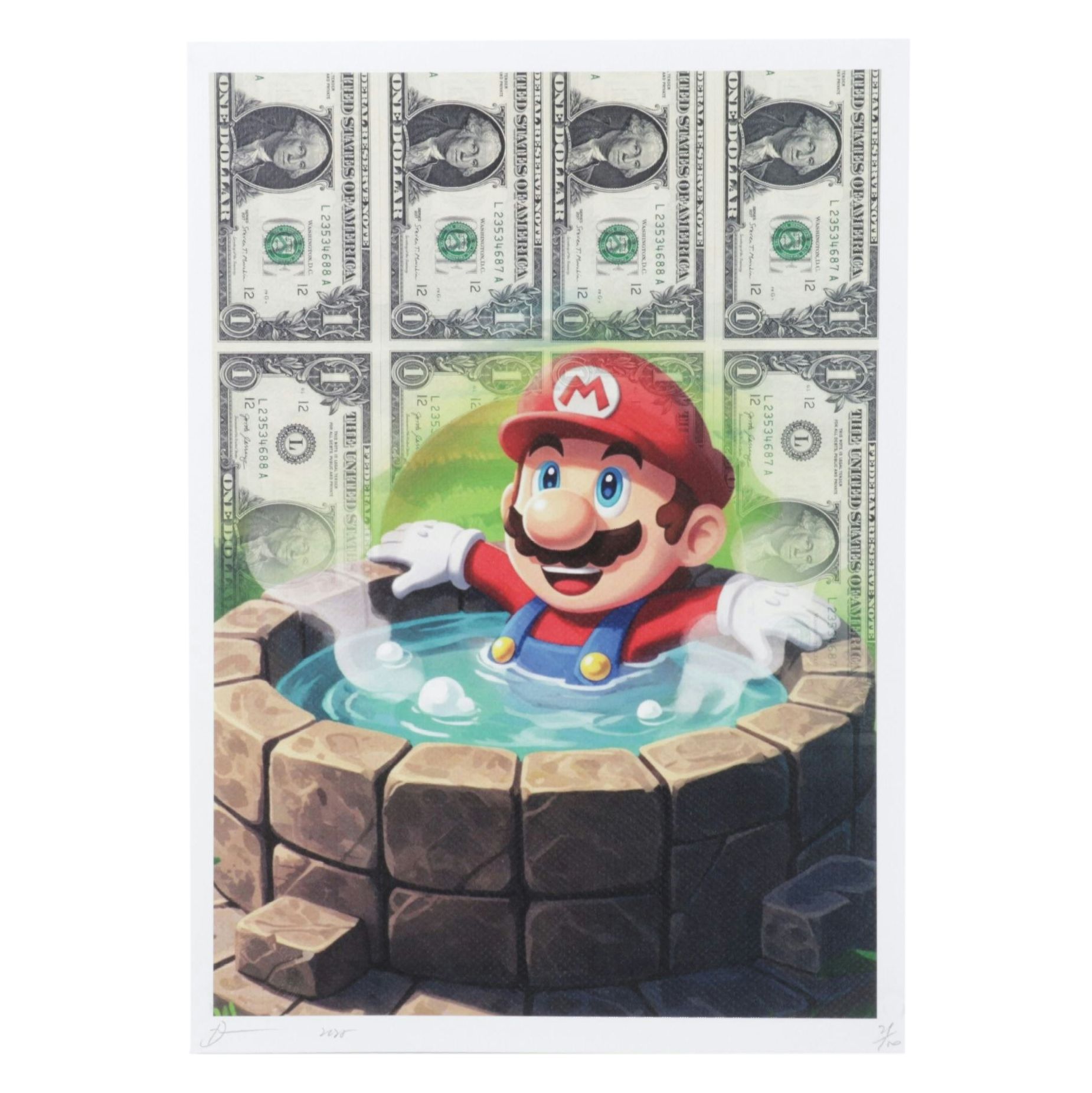 Death NYC Pop Art Digital Graphic Print Homage to Super Mario, 2025