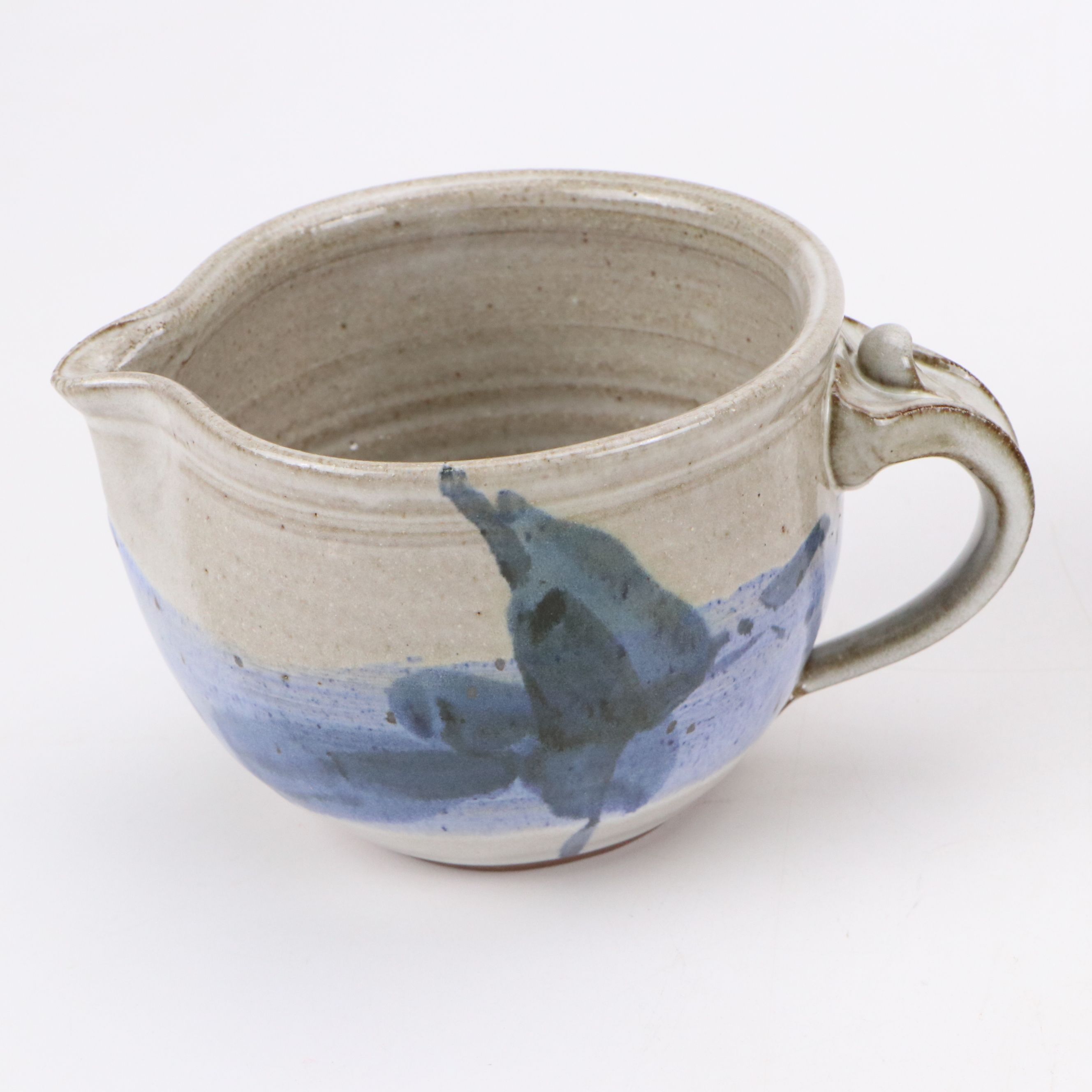 Studio Art Pottery Stoneware Vase with Chamberstick, Bowl, and Creamer