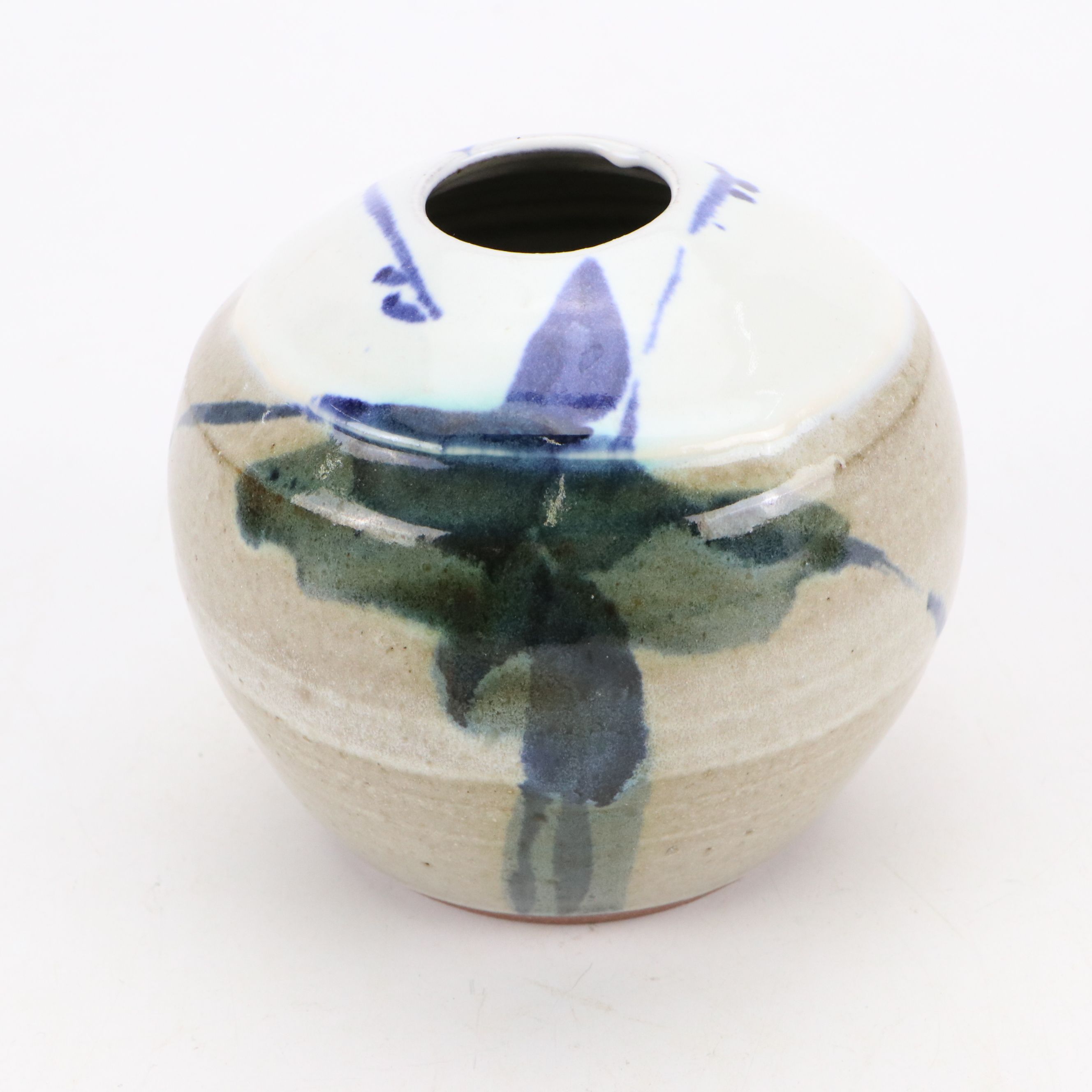 Studio Art Pottery Stoneware Vase with Chamberstick, Bowl, and Creamer