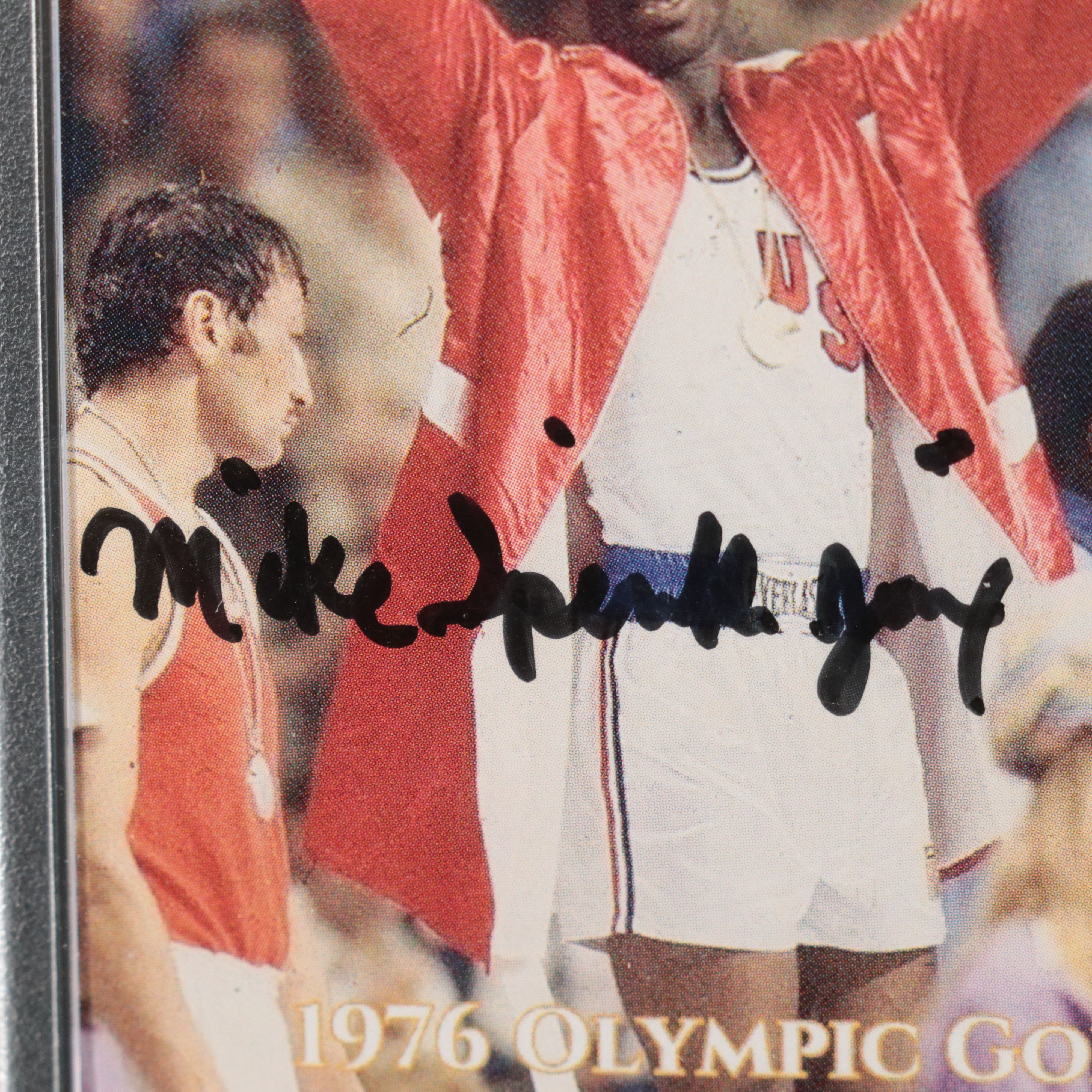 Michael Spinks Signed Olympic Boxing Card, PSA
