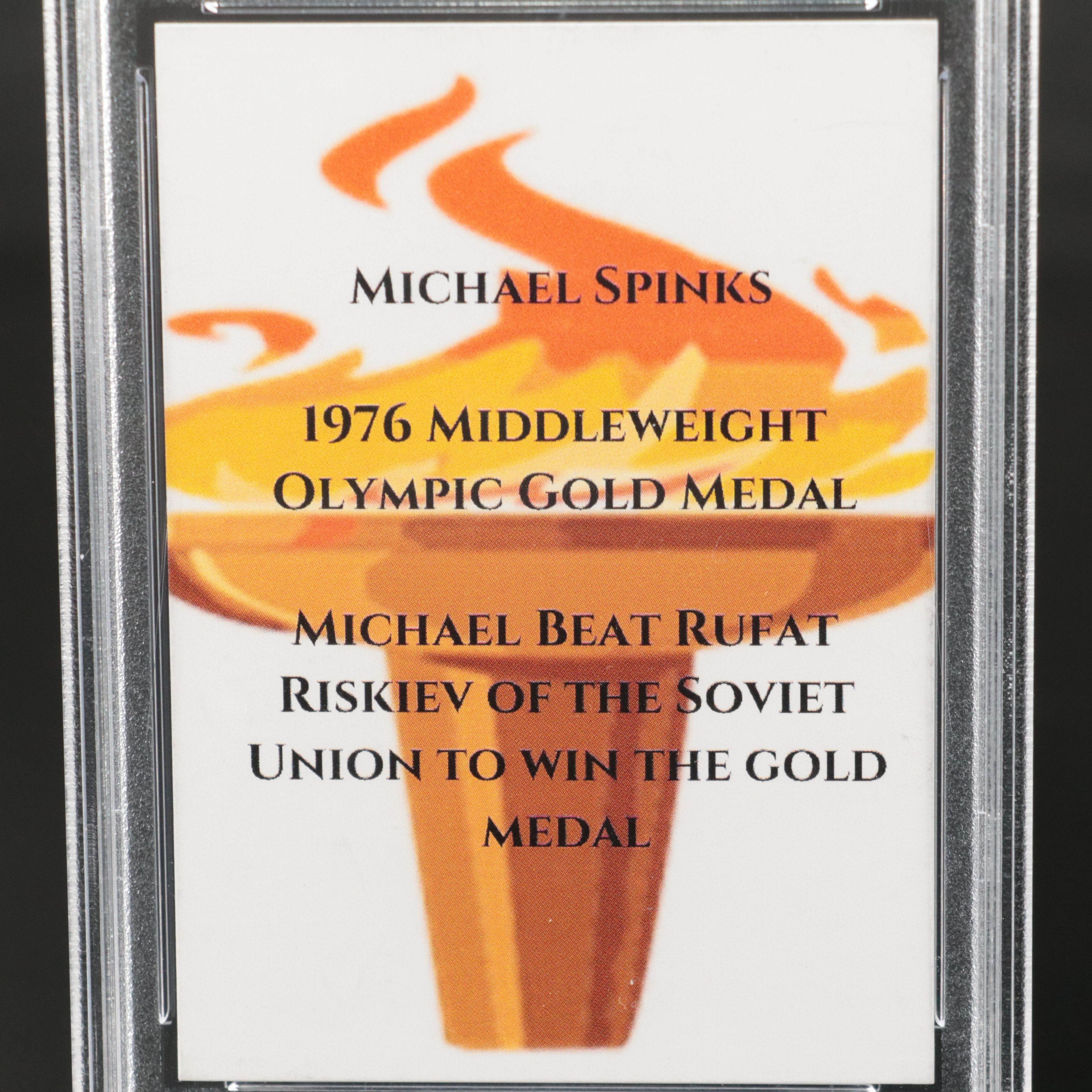 Michael Spinks Signed Olympic Boxing Card, PSA