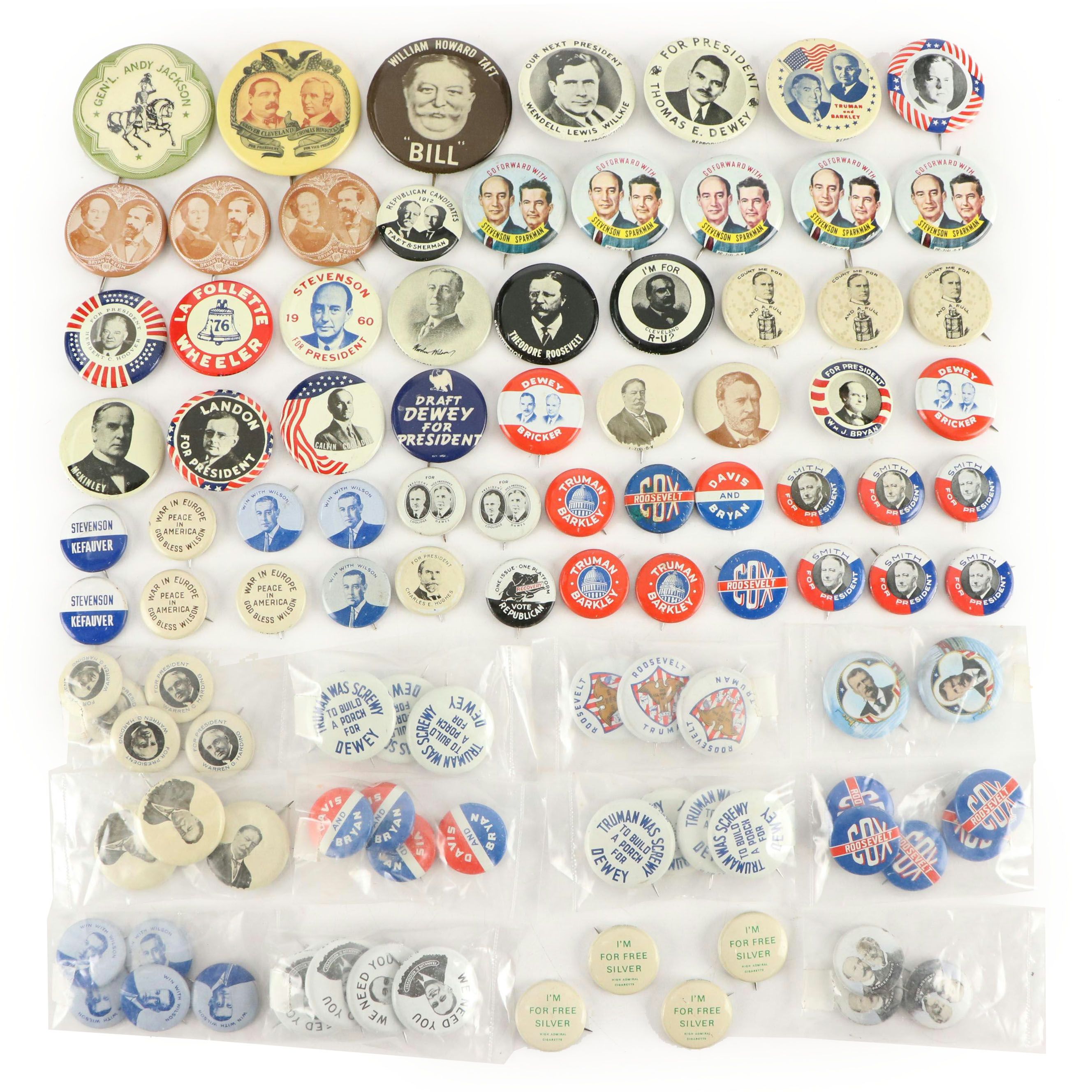Taft, Roosevelt, Dewey, Willkie, and More Reproduction Political Pinbacks
