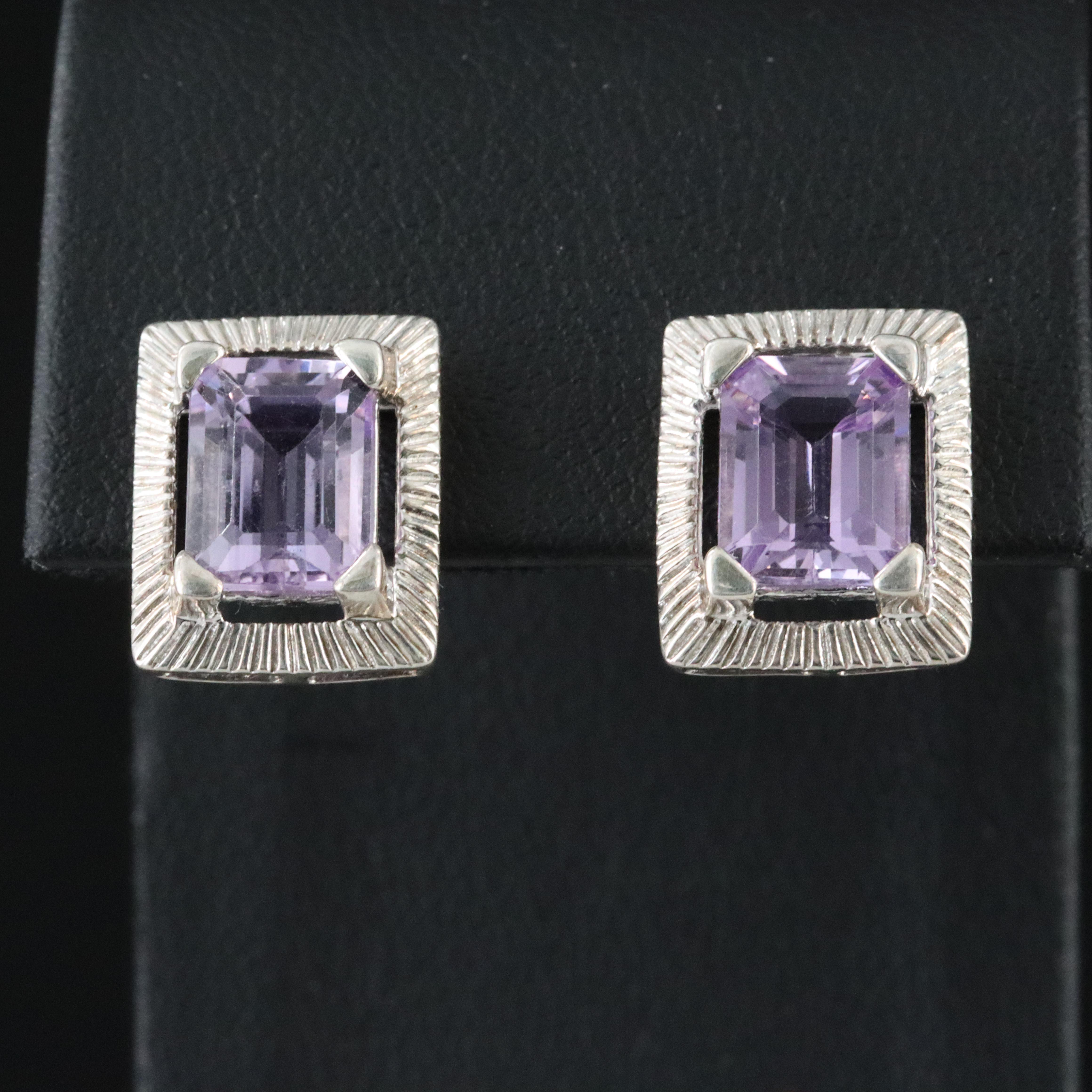 Sterling Amethyst Earrings