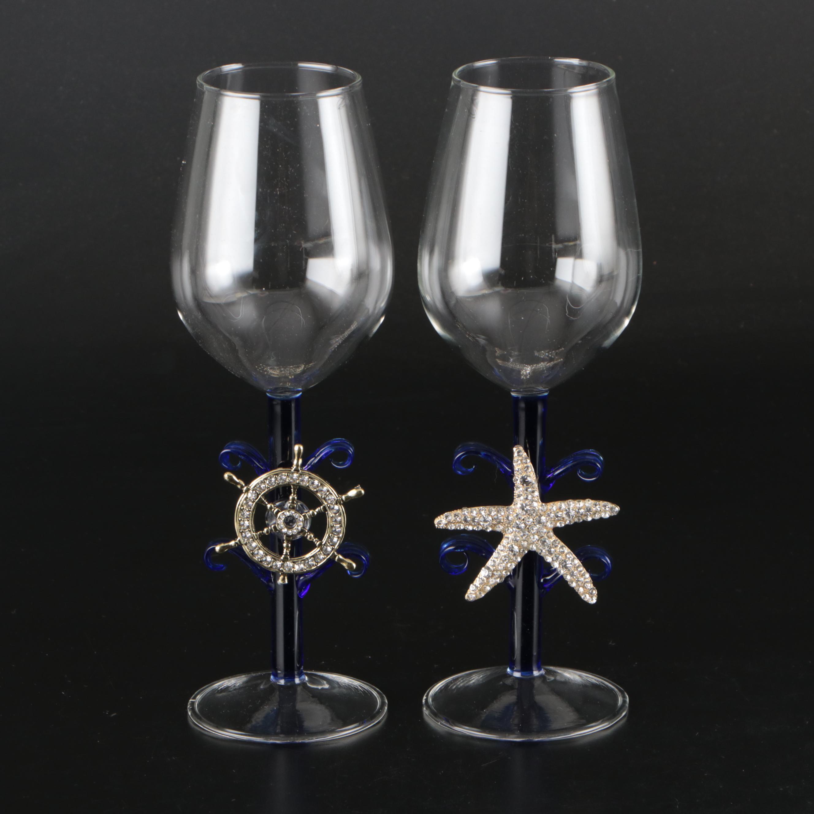 Boat Helm and Starfish Glass Stemware