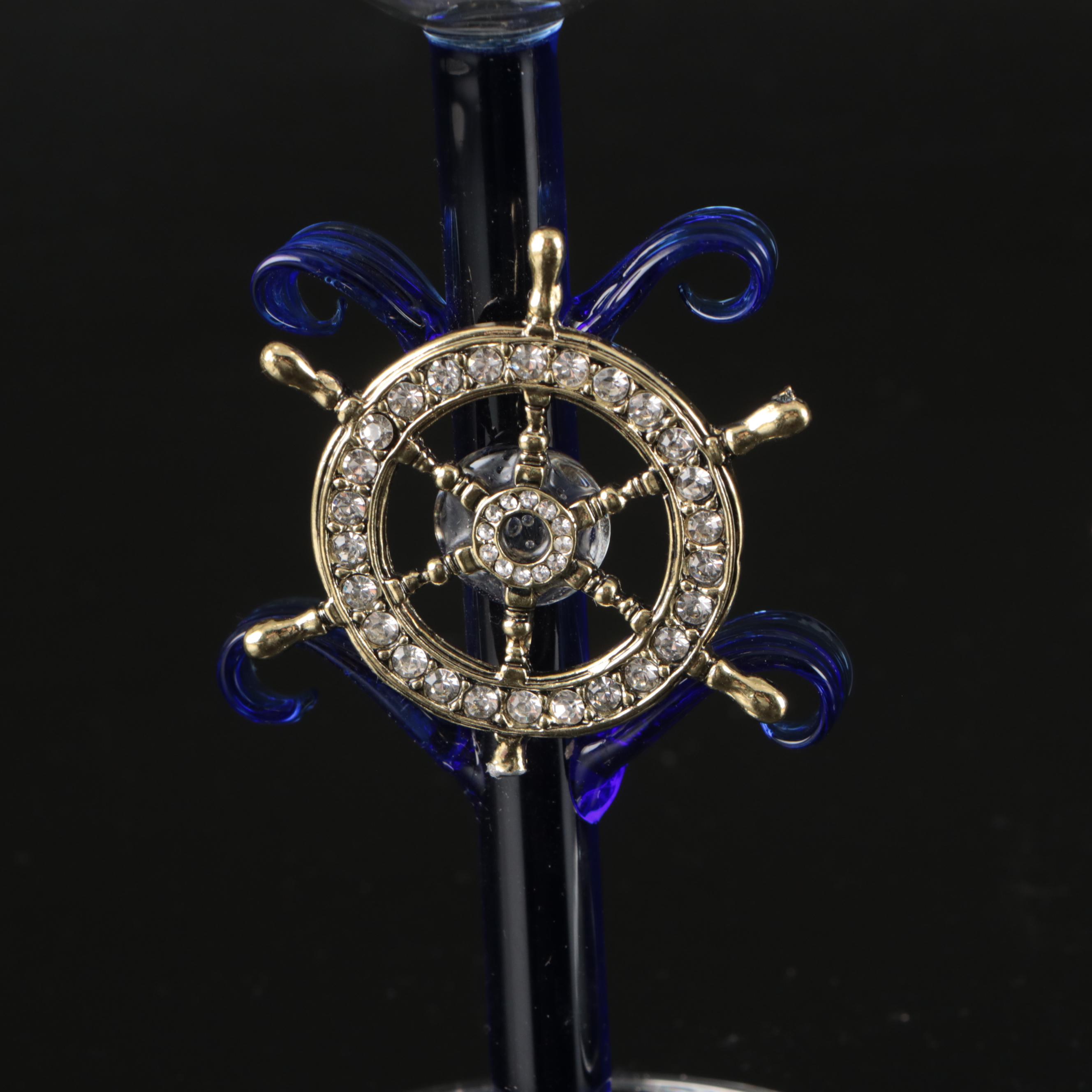 Boat Helm and Starfish Glass Stemware