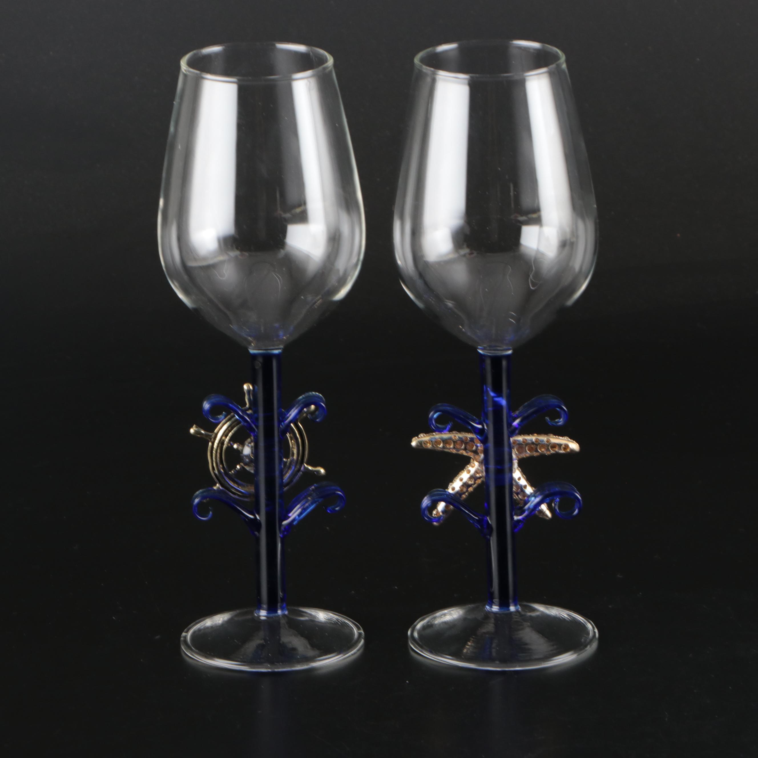 Boat Helm and Starfish Glass Stemware