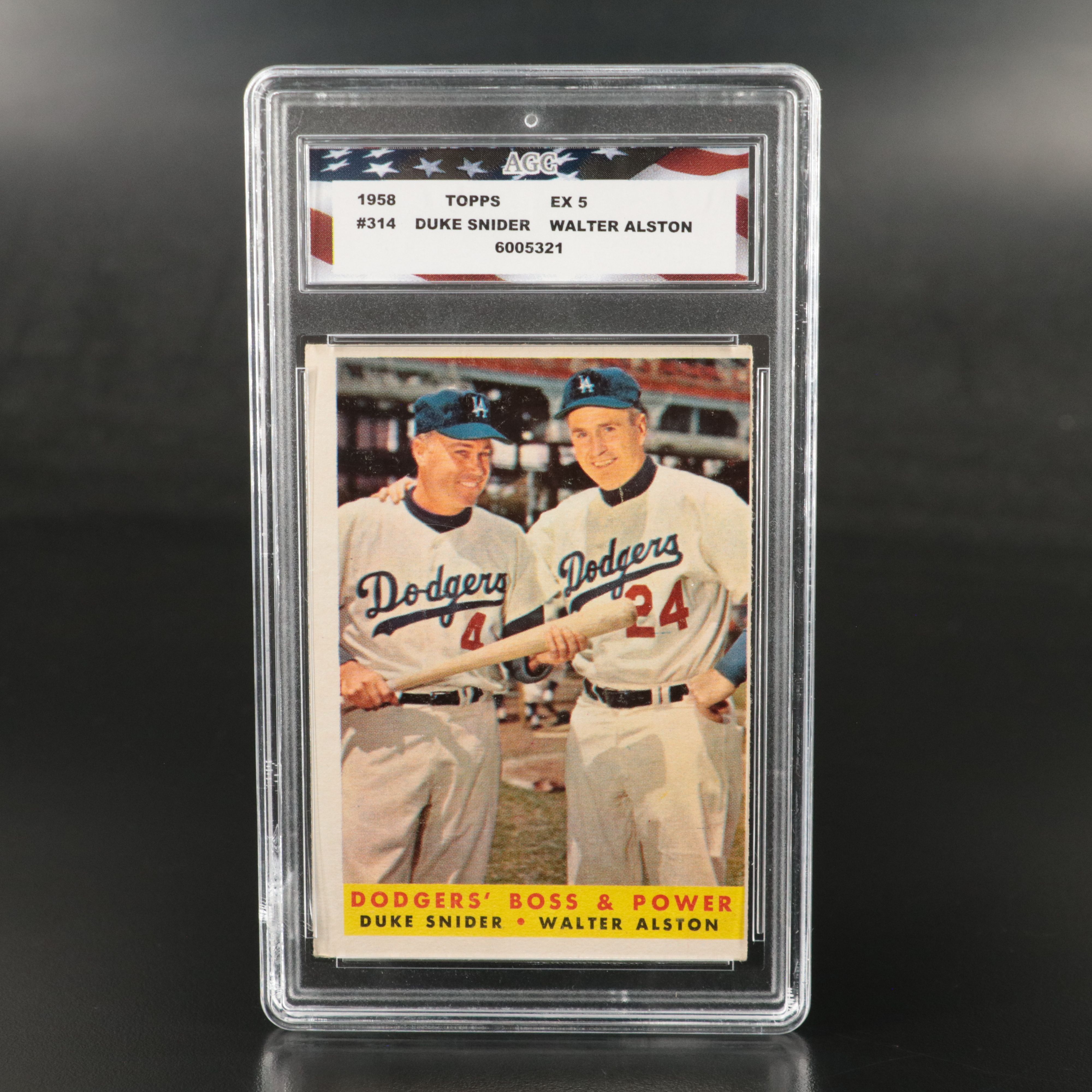 1964 Topps Giants Whitey Ford with 1958 Topps Snider Alston Baseball Cards