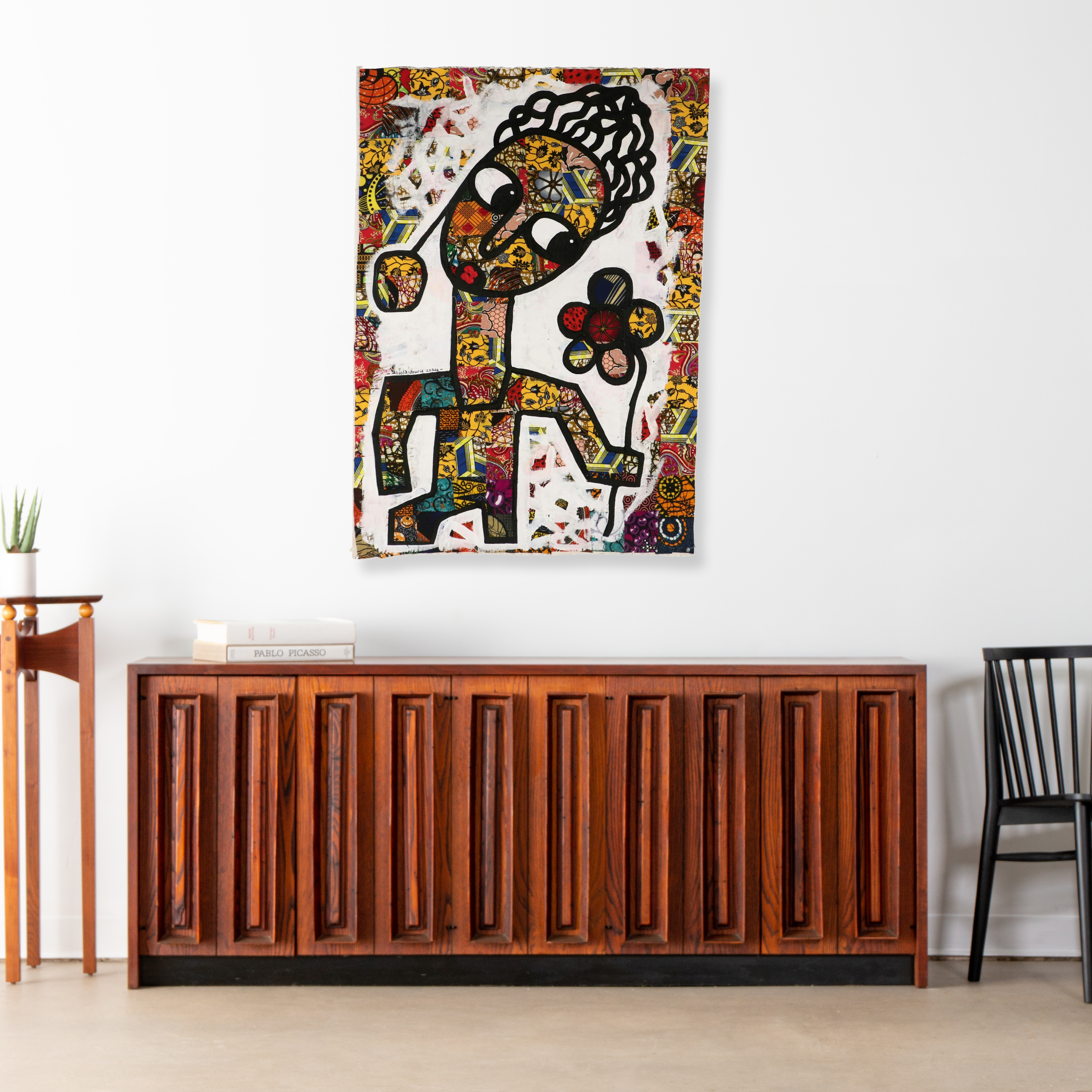 Abiola Idowu Figural Mixed Media Painting "Bride (I Love You)," 2024