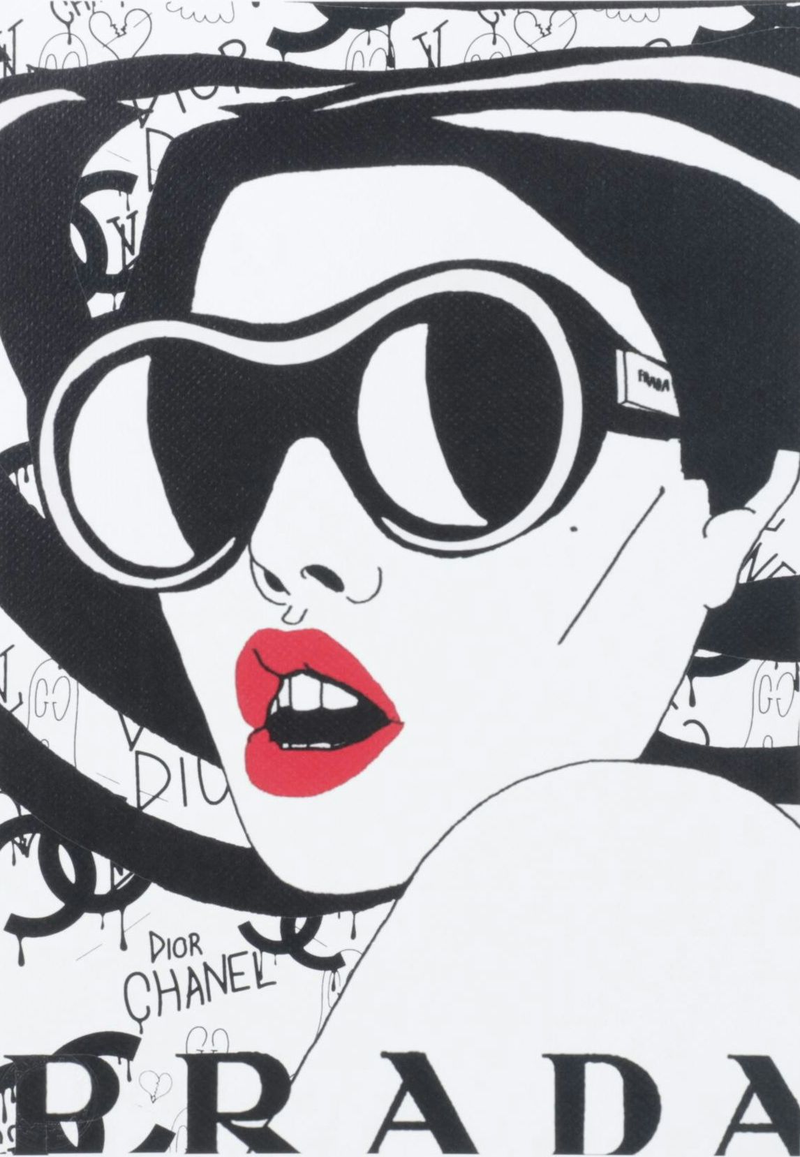 Death NYC Pop Art Digital Print Homage to Chanel x Dior x Prada, 2025