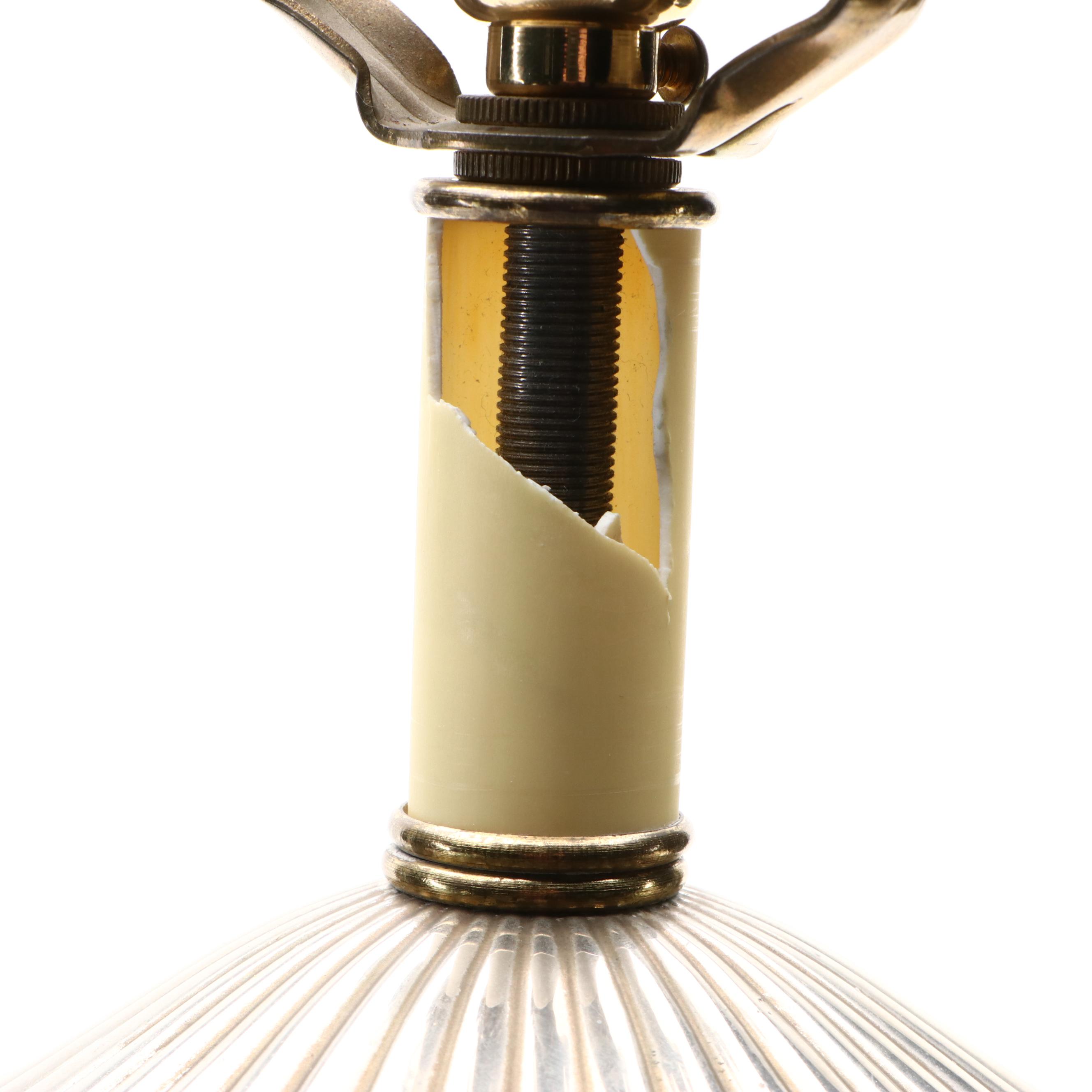 Silver Plate Ibex Handled Tea Urn Form Table Lamp