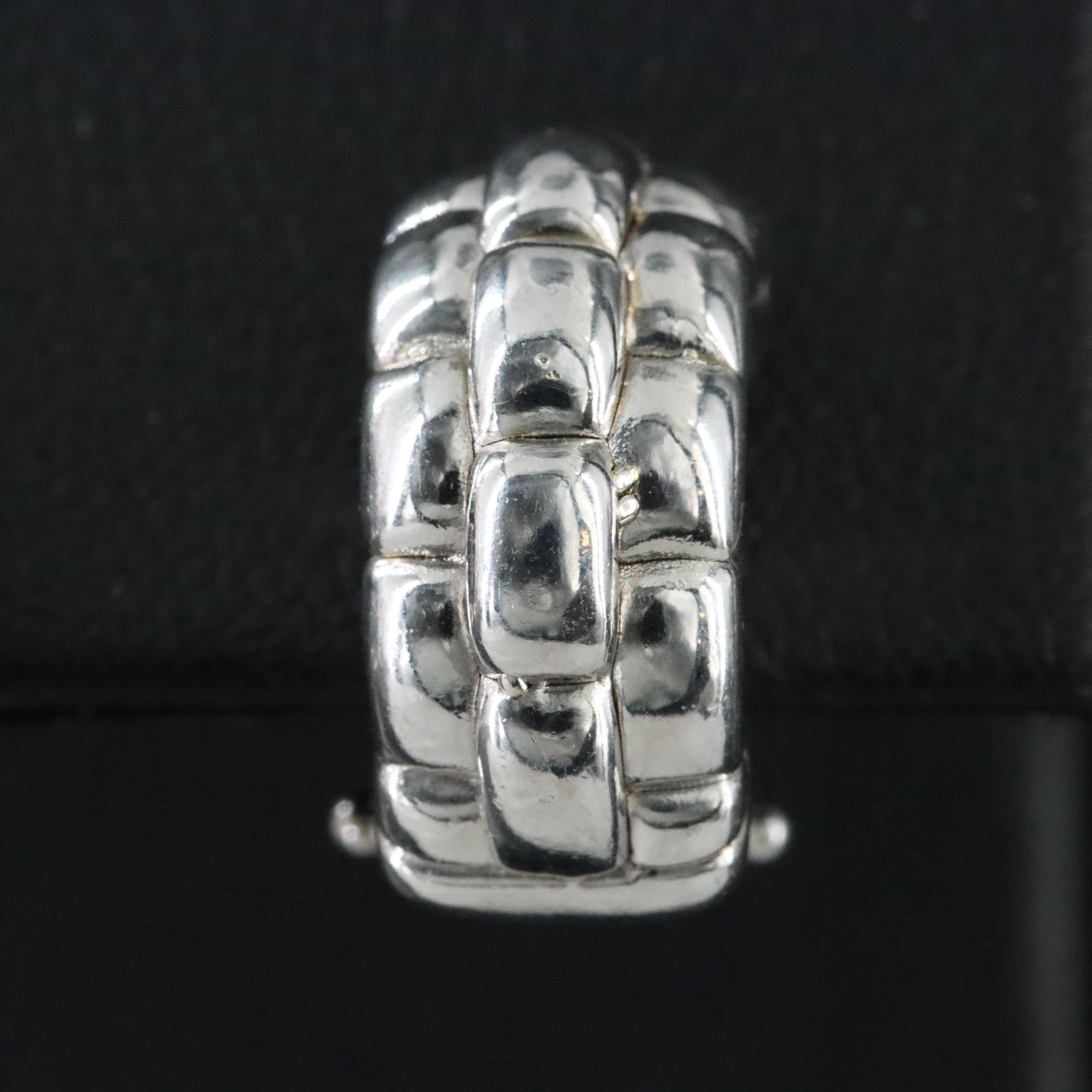 FOPE 18K Triple Row Bead Textured Earrings