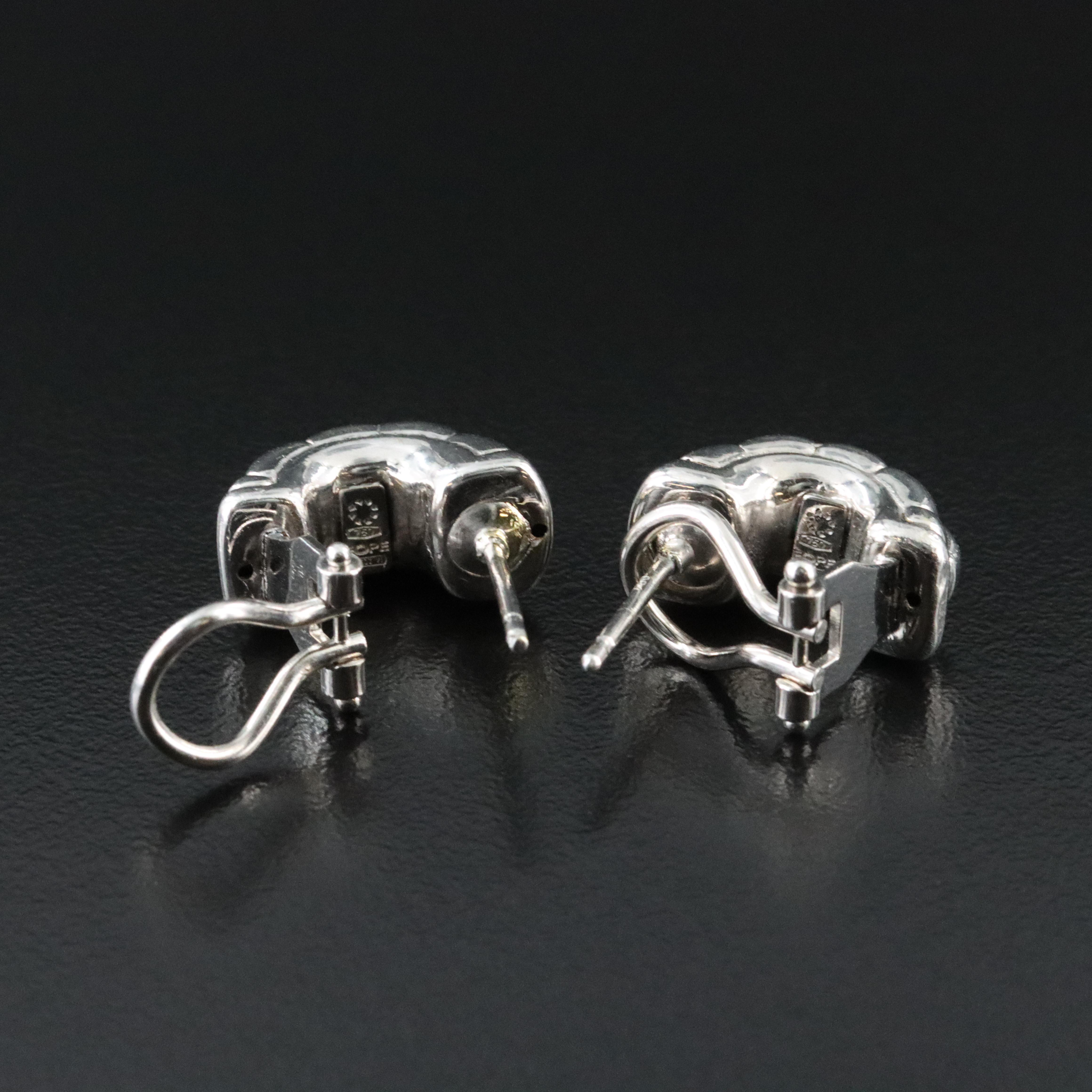 FOPE 18K Triple Row Bead Textured Earrings