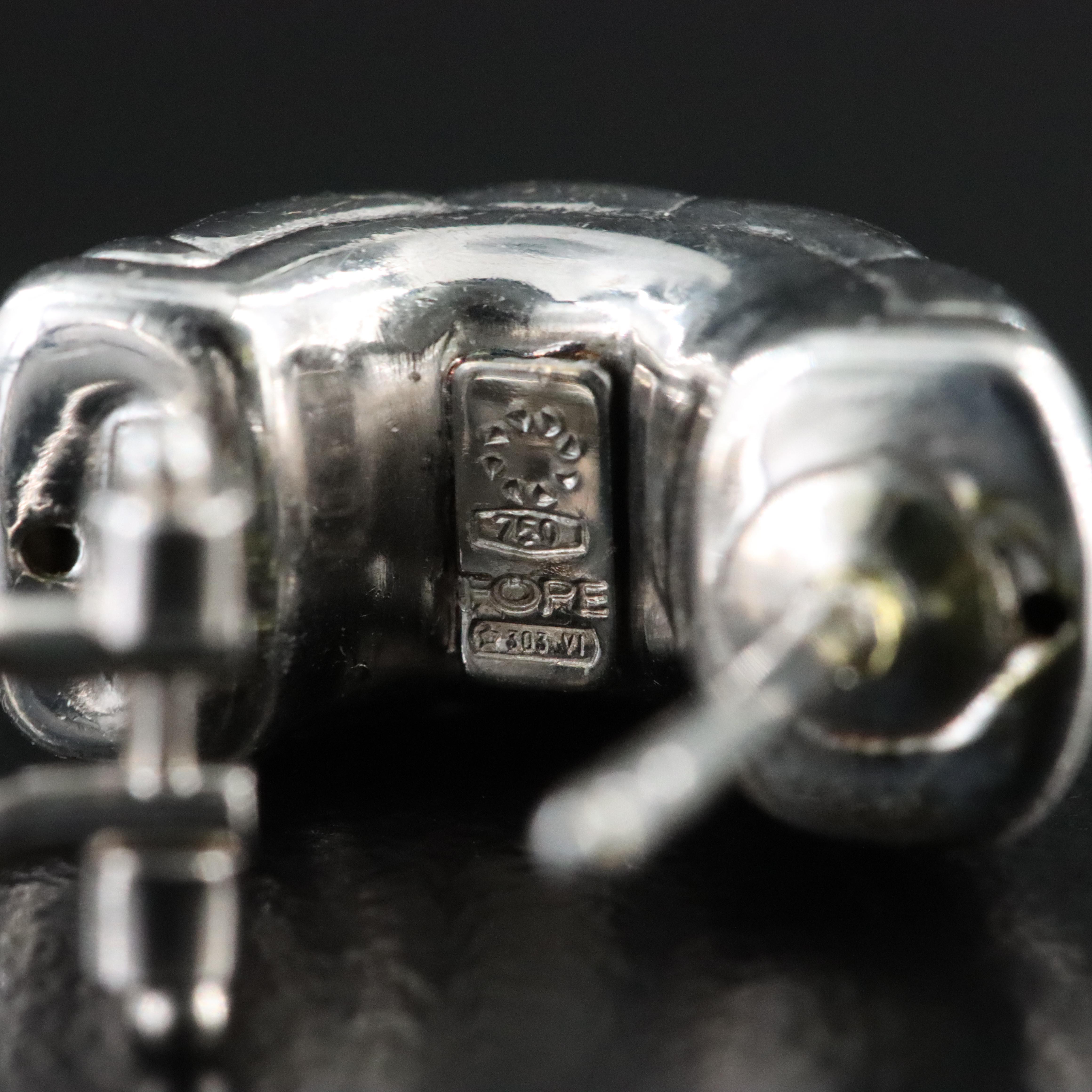 FOPE 18K Triple Row Bead Textured Earrings