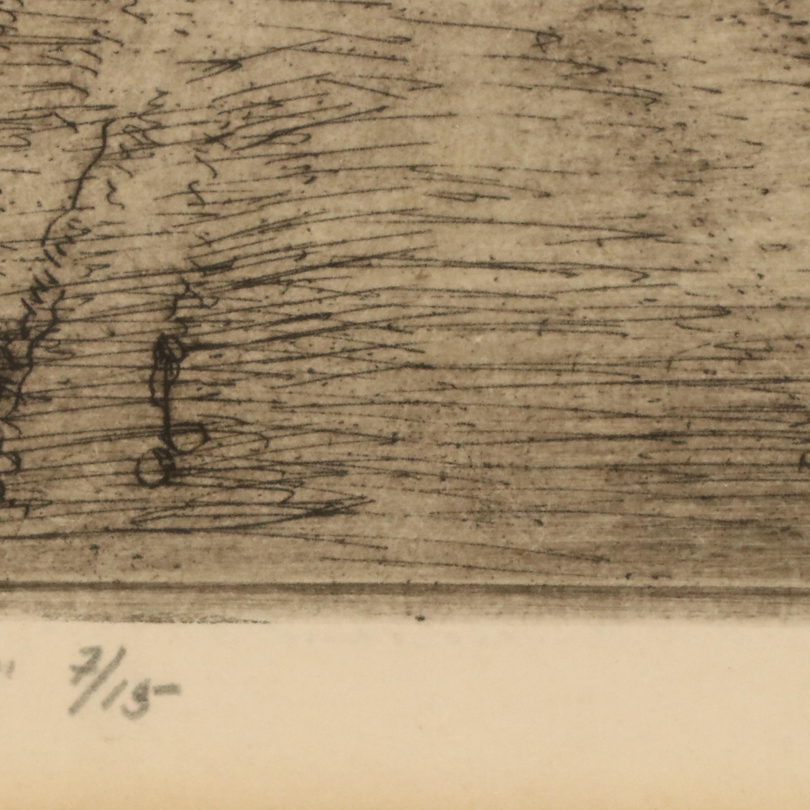 María Ramella Etching "Callecita de Tumbaya (Little Street of Tumbaya)," 1967