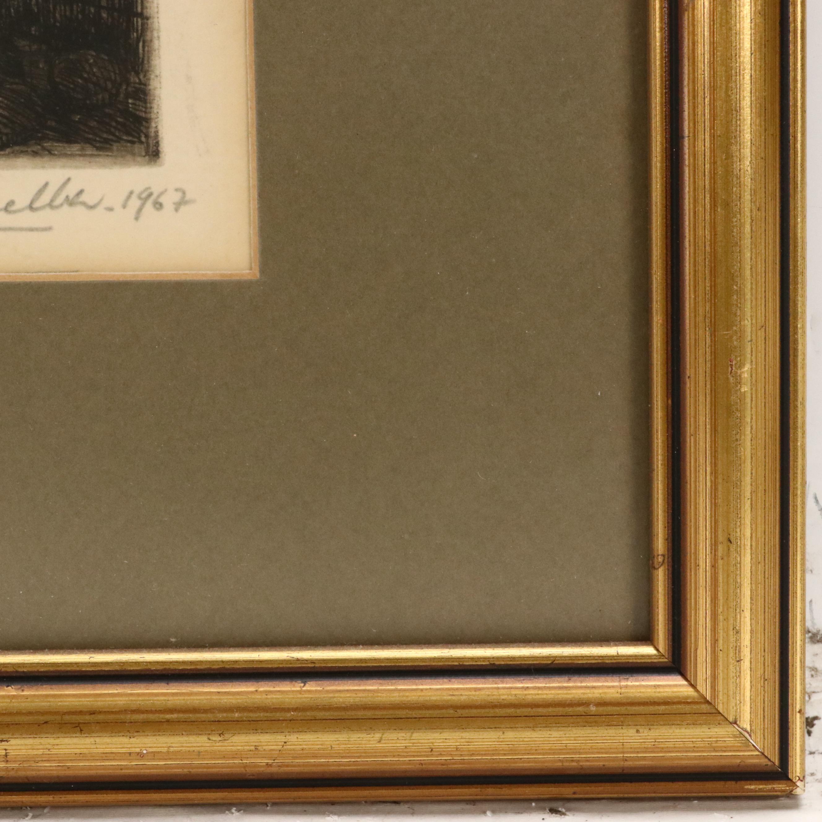 María Ramella Etching "Callecita de Tumbaya (Little Street of Tumbaya)," 1967