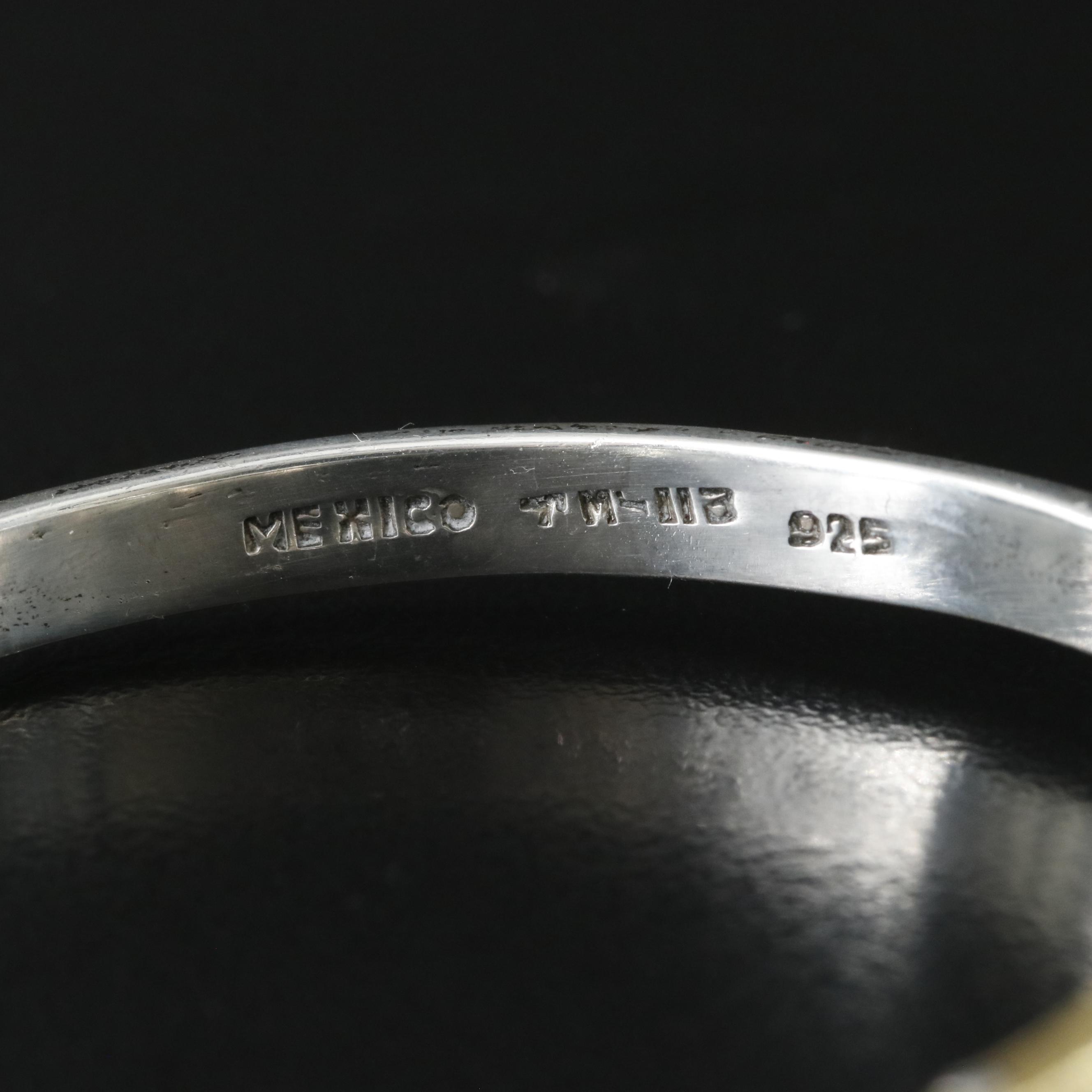 Vintage Mexican Sterling and Brass Buckle Bracelet