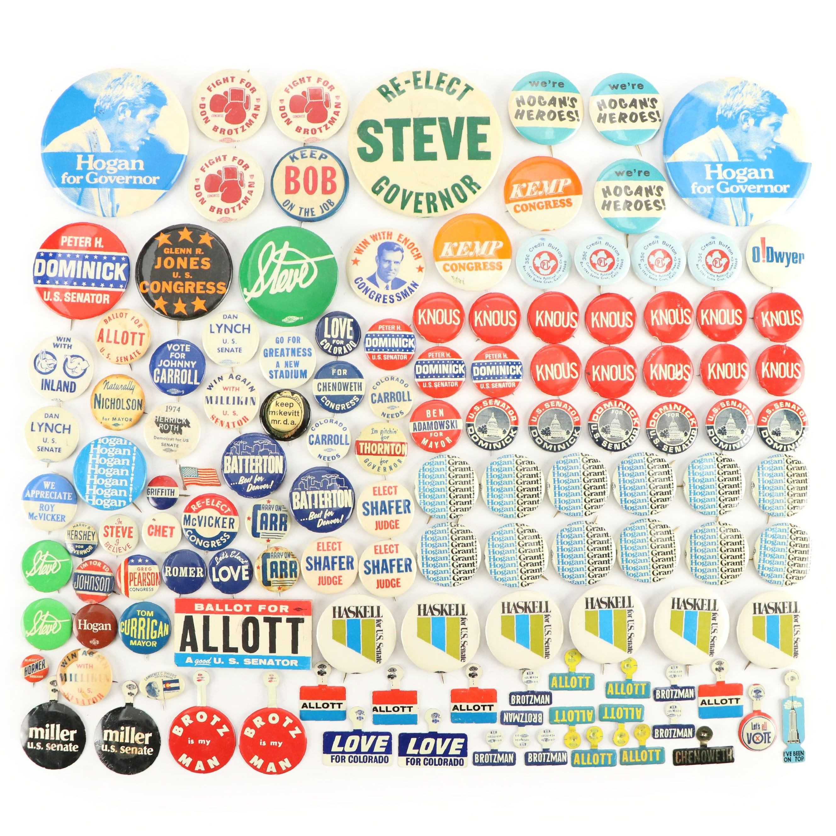Colorado Political Pinbacks, Mid to Late 20th Century