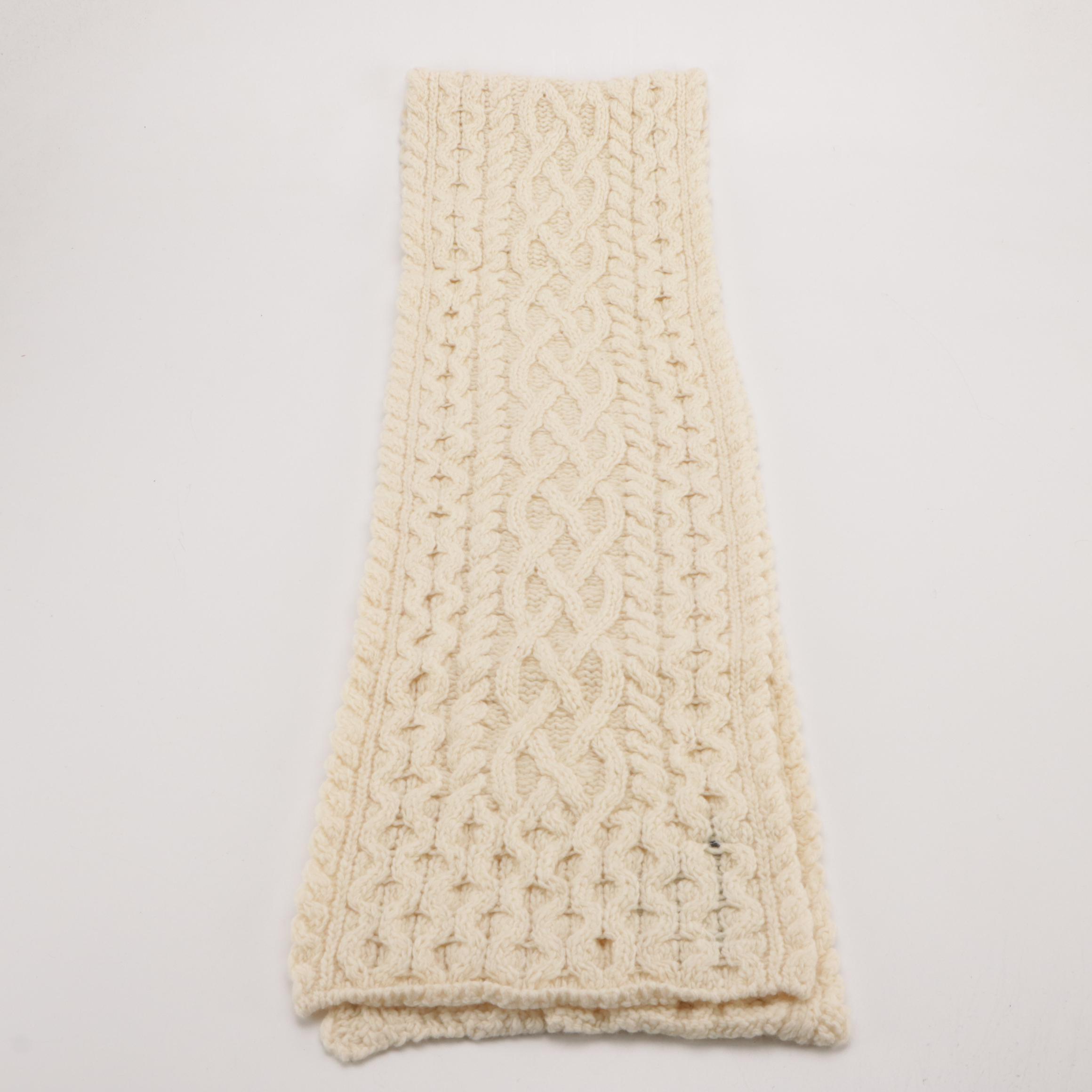 Aran Sweater Market Wool/Cashmere Knit Scarf