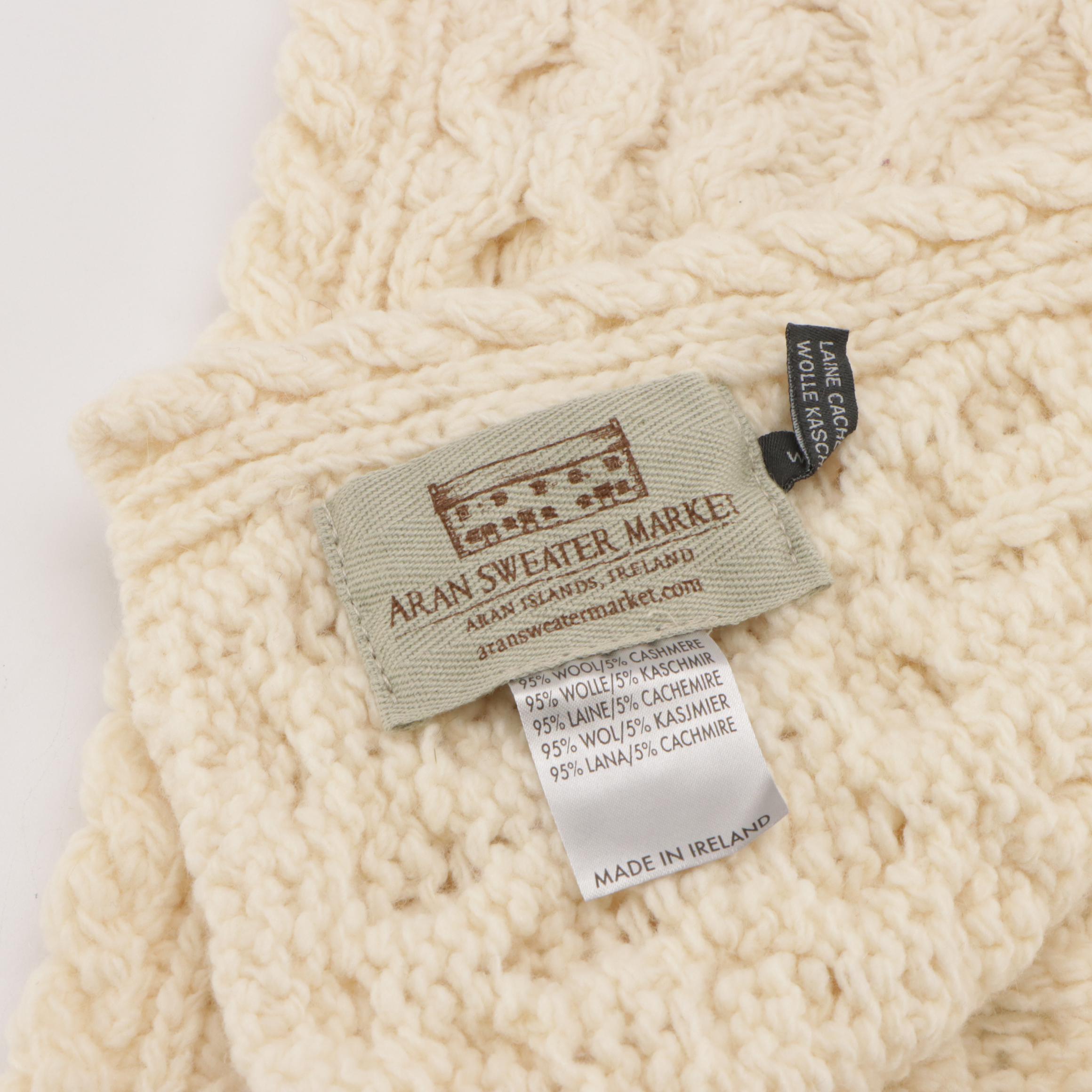 Aran Sweater Market Wool/Cashmere Knit Scarf
