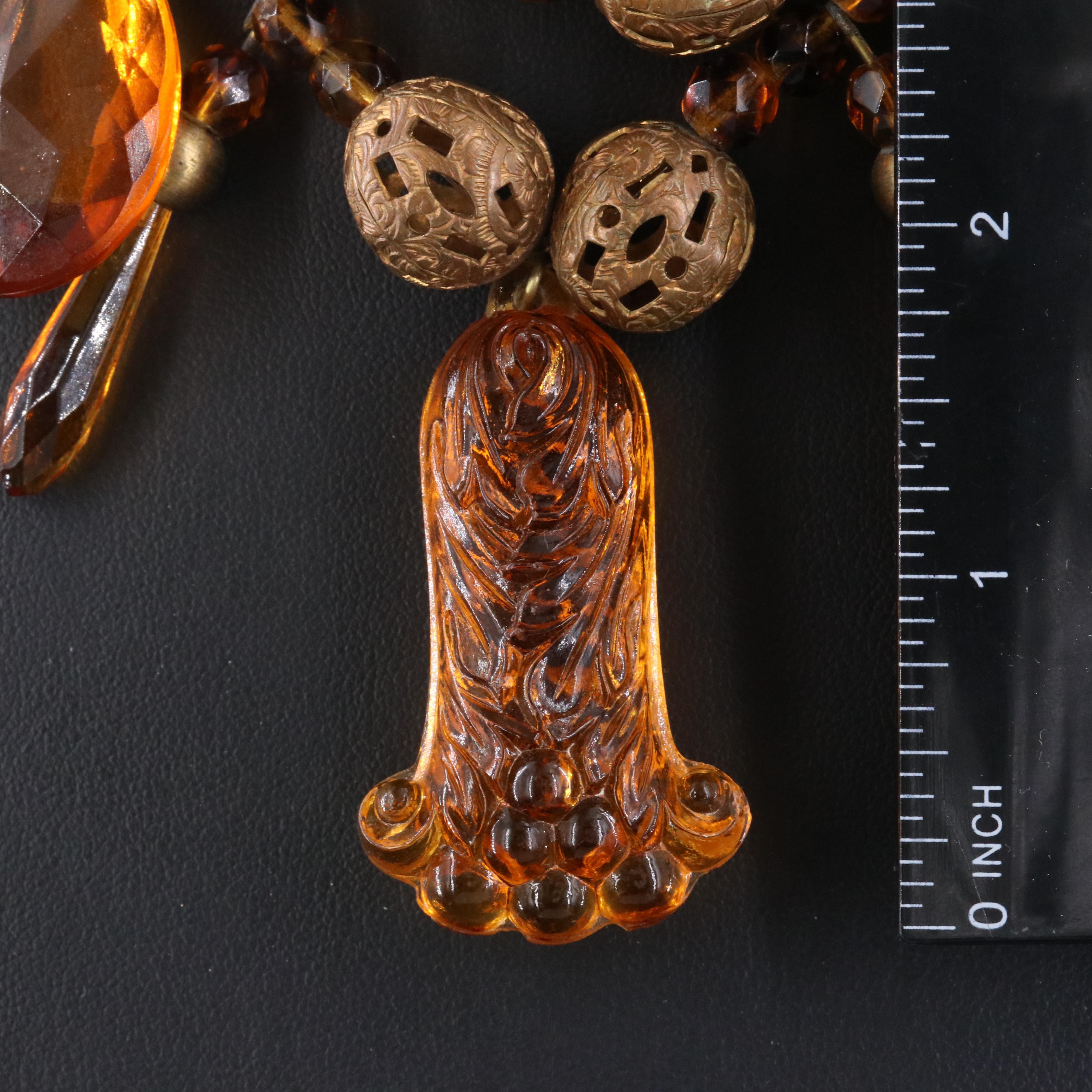 Amber Glass Layered Necklace