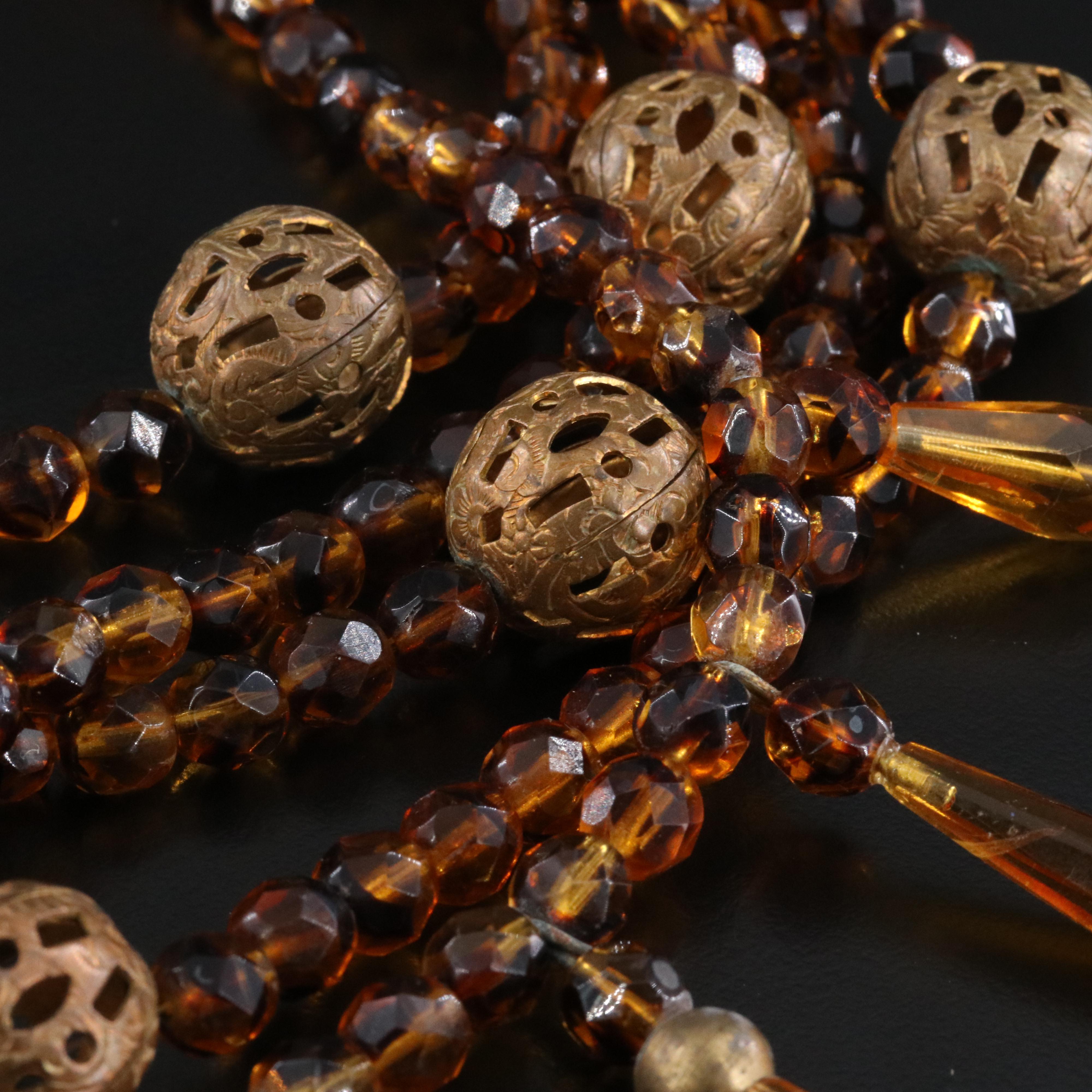 Amber Glass Layered Necklace