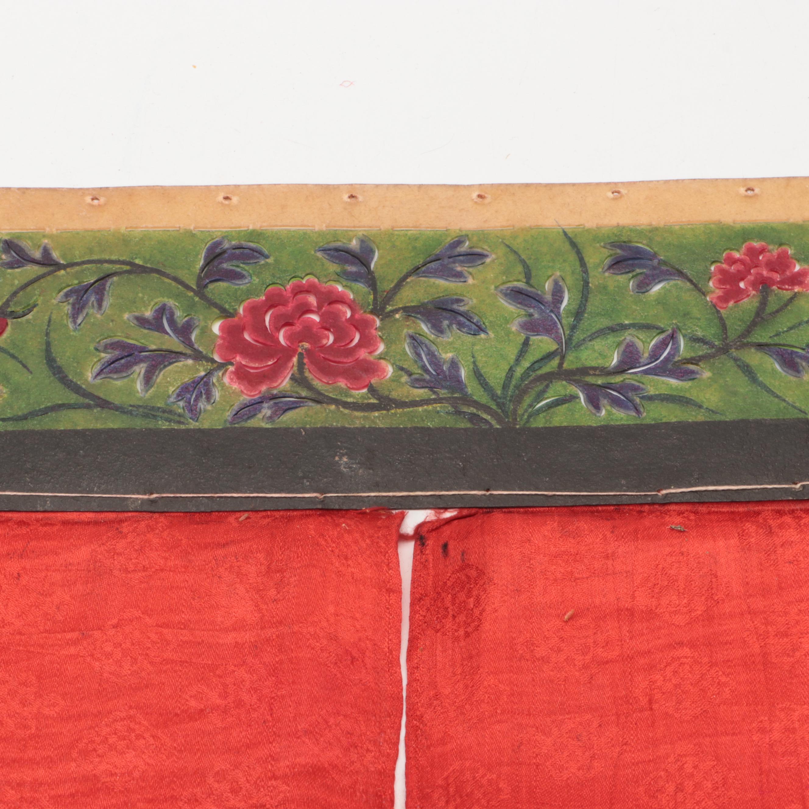 Chinese Mosquito Net Silk and Vellum Shadow Puppet Prop, Circa 1870