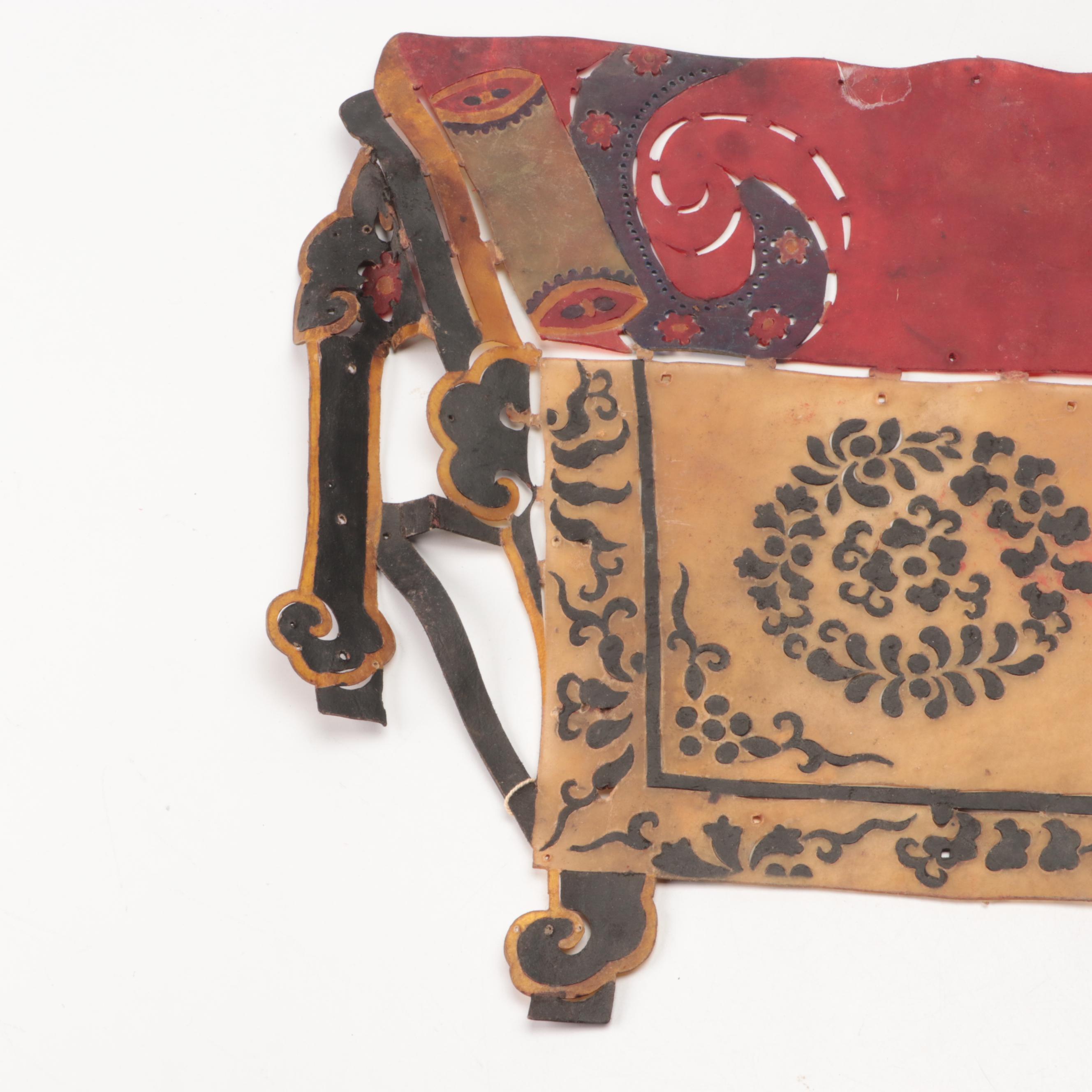 Chinese Bed Vellum Shadow Puppet Prop, Circa 1870