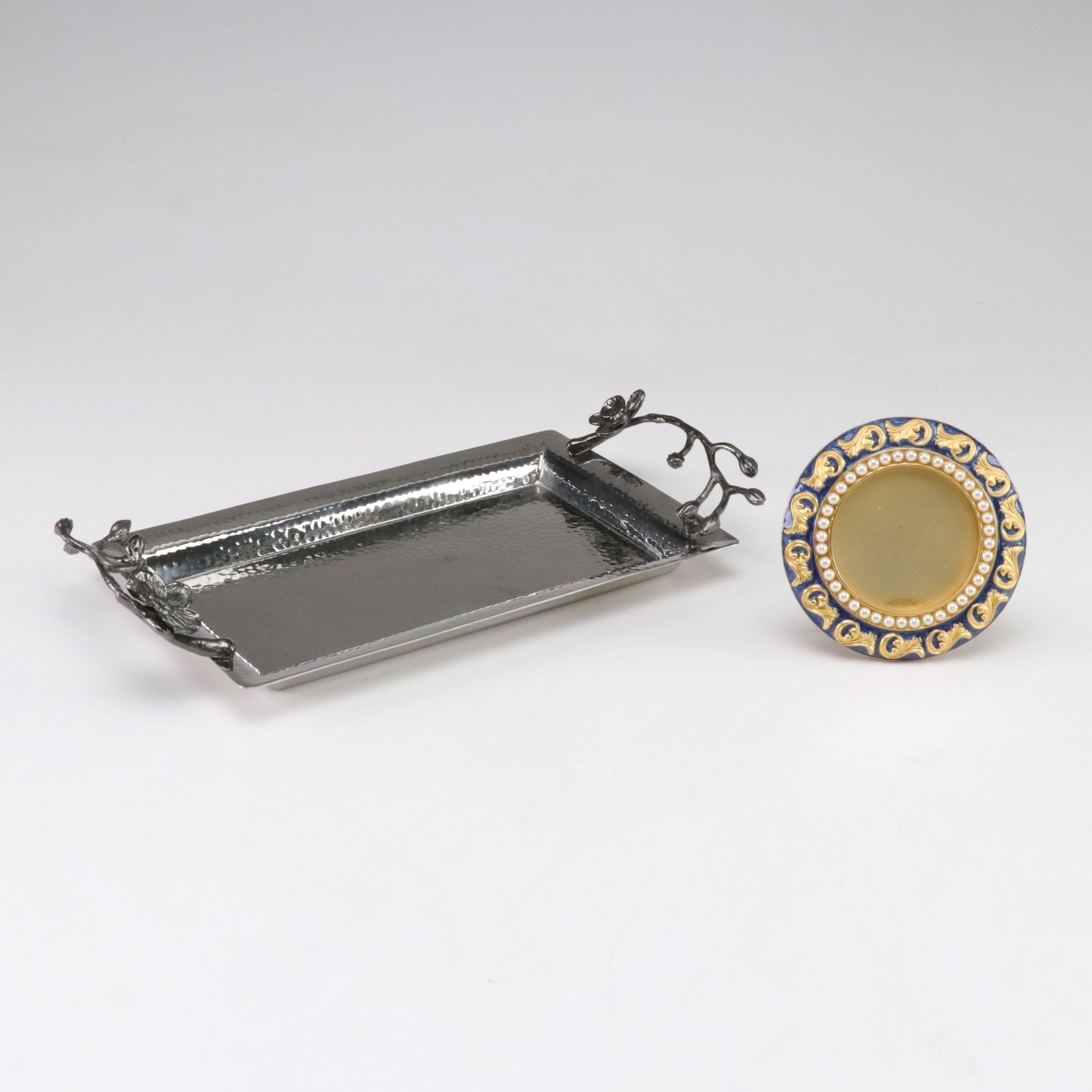 Michael Aram "Black Orchid" Tray with Swarovski Decorated Frame