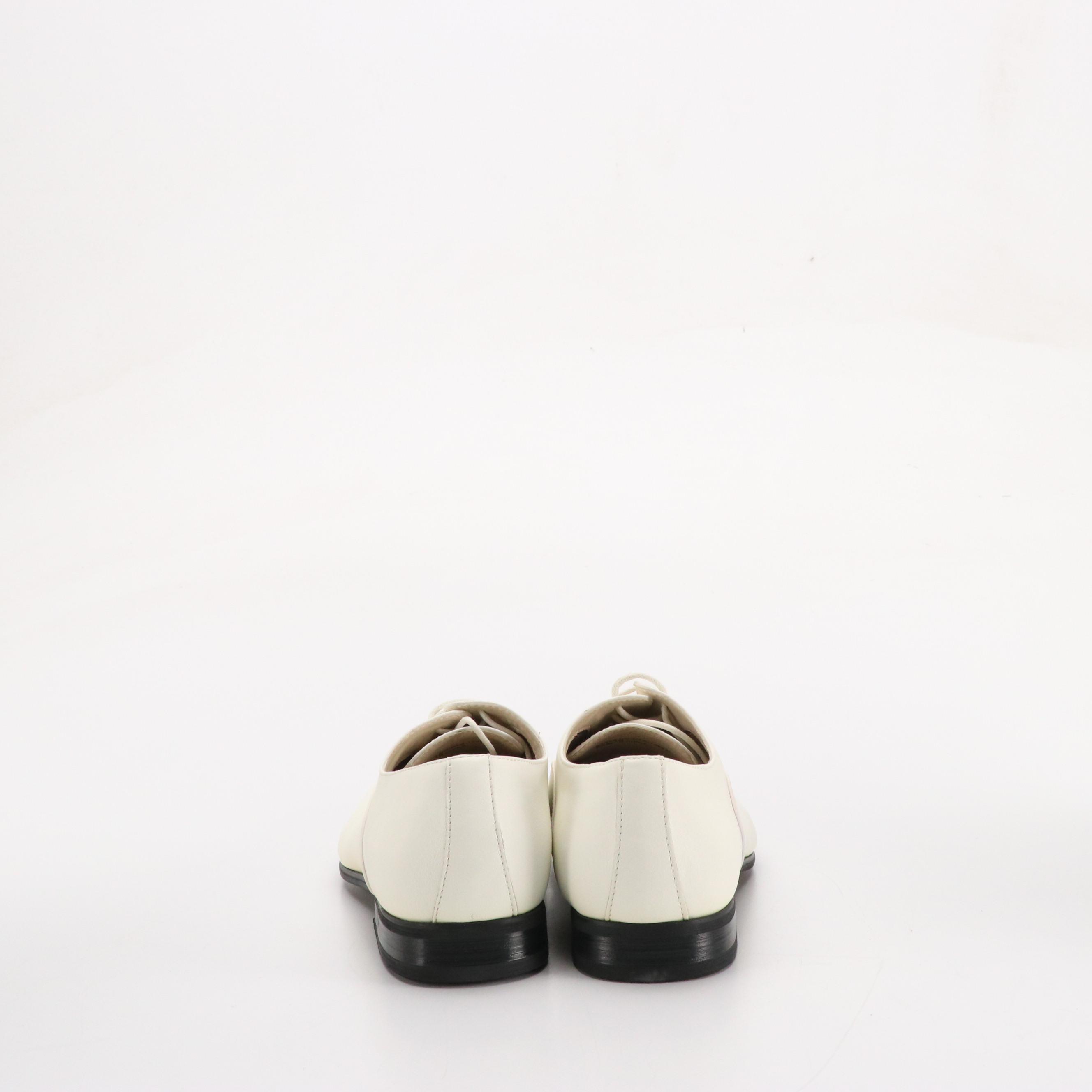 Men's Ferro Aldo White Leather Round Toe Lace-Up Oxford Dress Shoes with Box