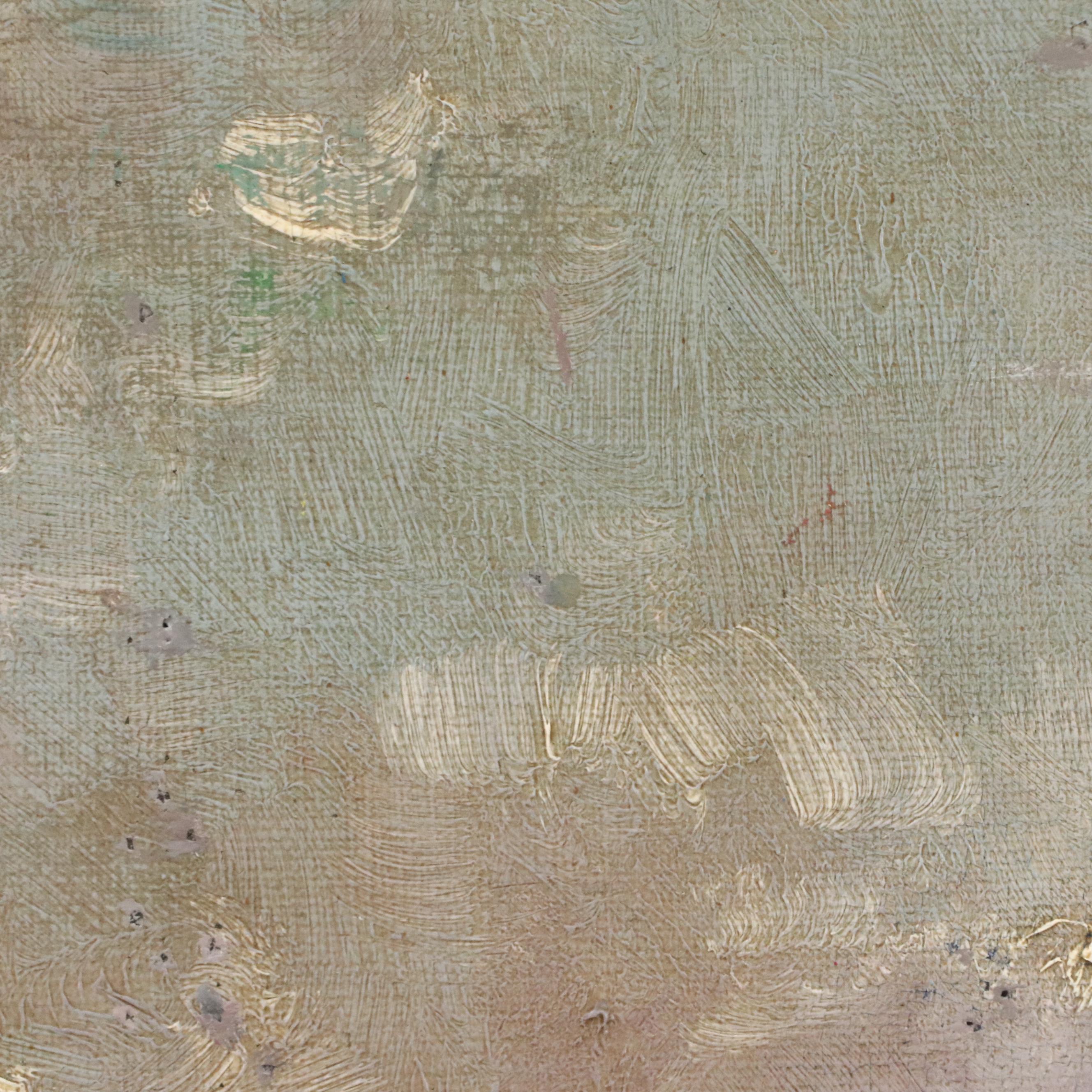 Impressionistic Landscape Oil Painting of Church, Circa 1940