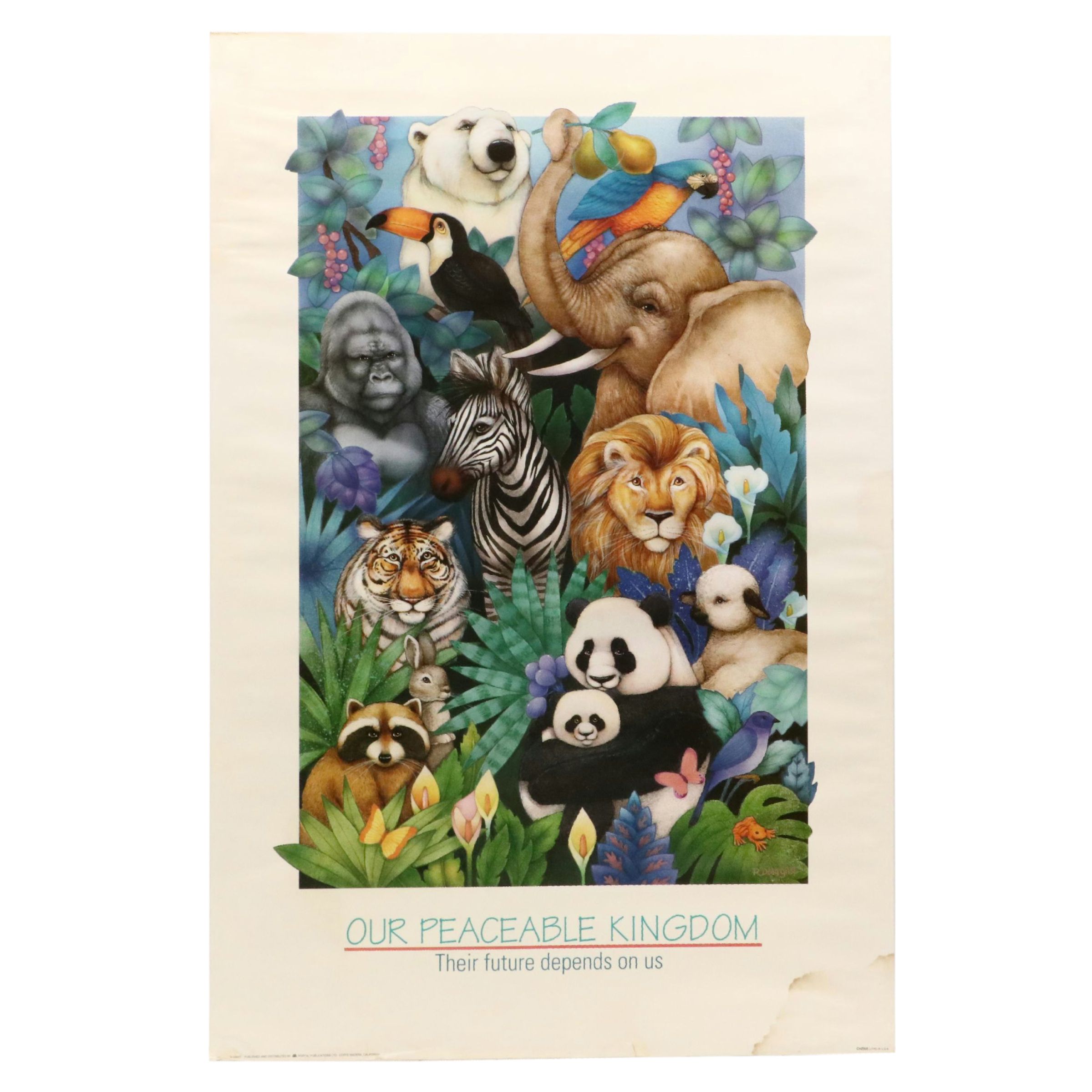 Offset Lithograph After R. Dean Grist "Our Peaceable Kingdom"