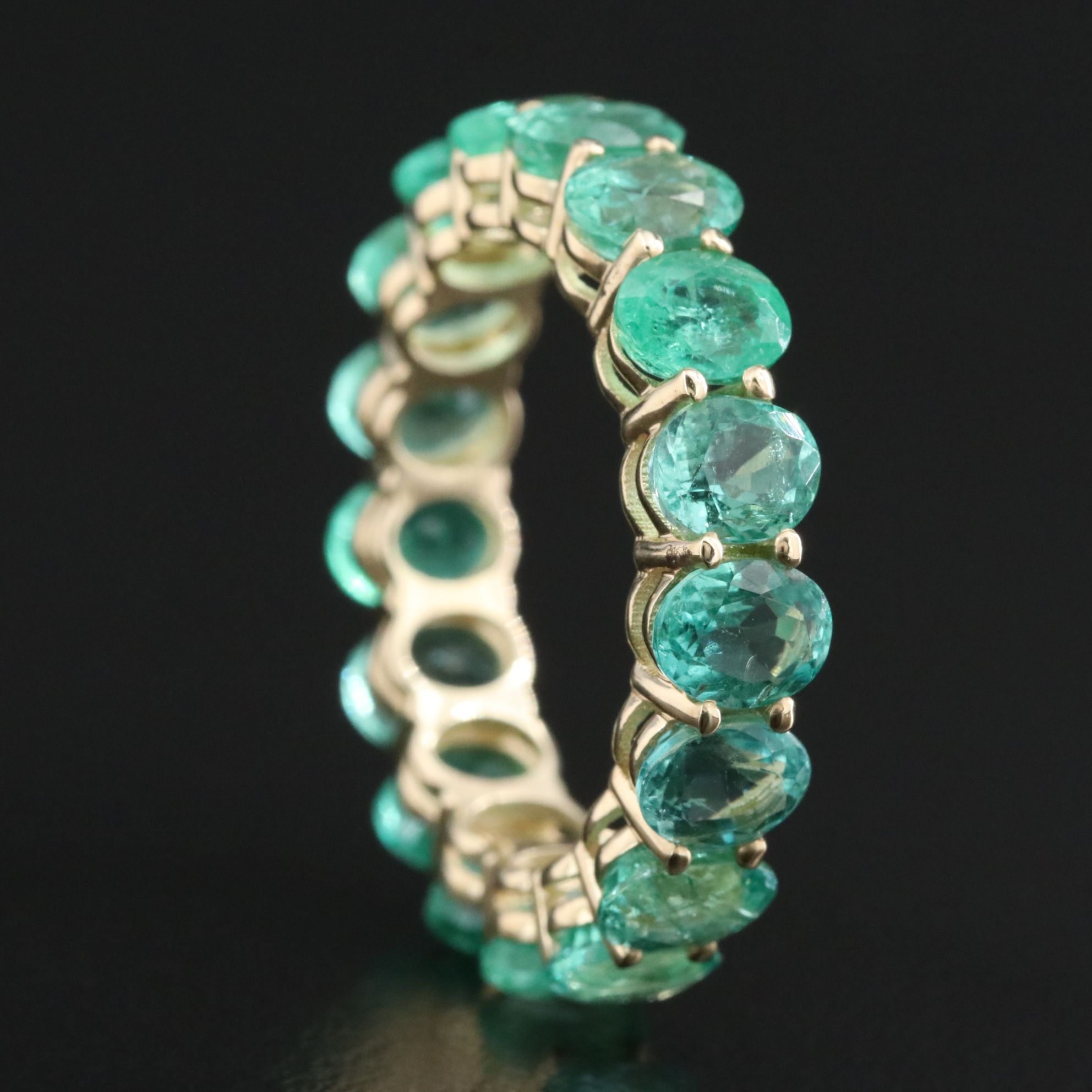 14K Emerald Eternity Band with IGI Jewelry Report