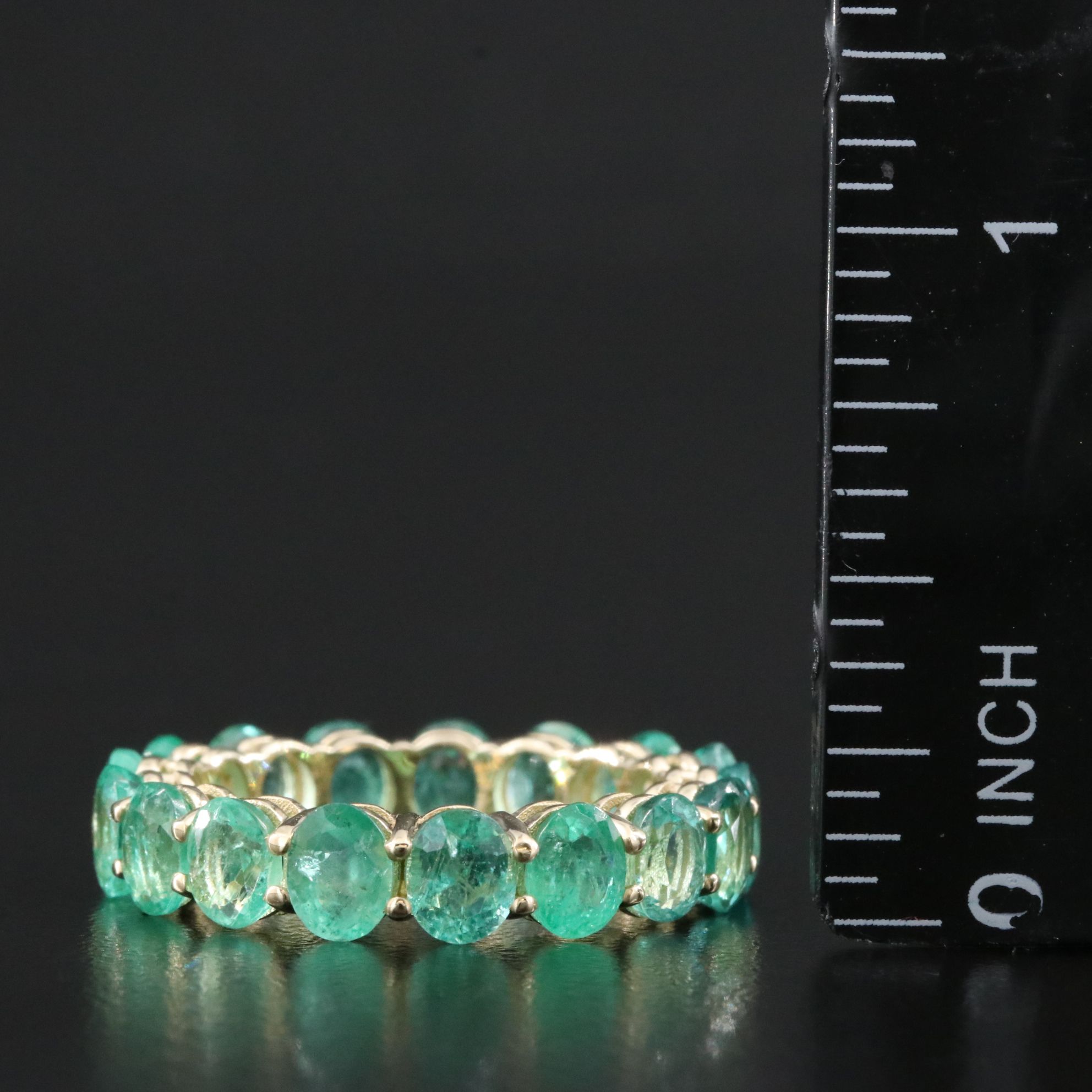 14K Emerald Eternity Band with IGI Jewelry Report