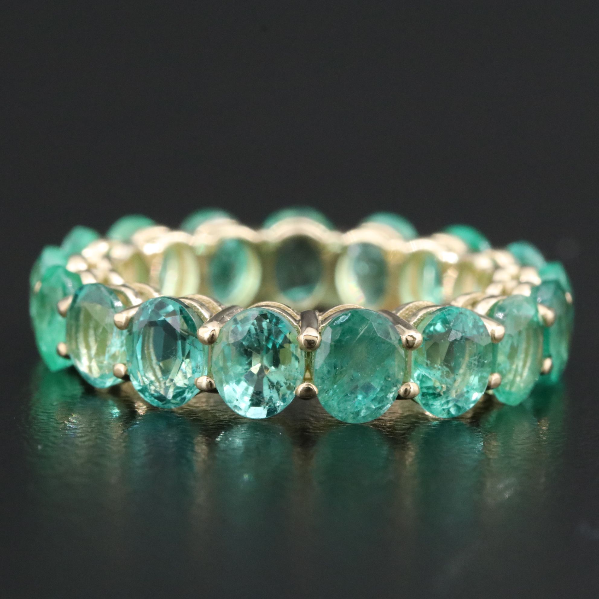 14K Emerald Eternity Band with IGI Jewelry Report