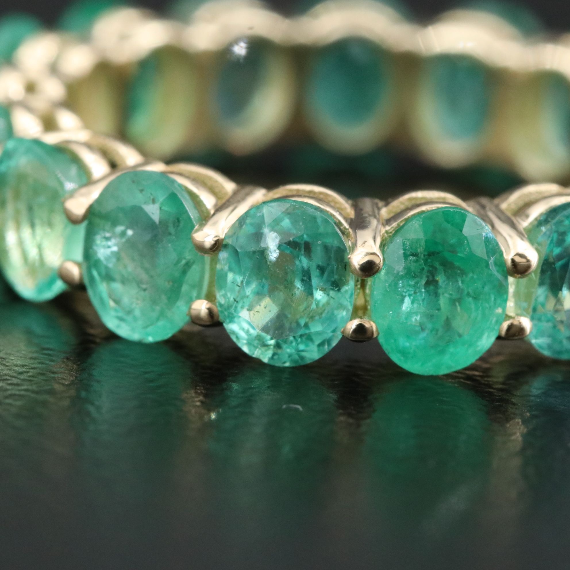14K Emerald Eternity Band with IGI Jewelry Report