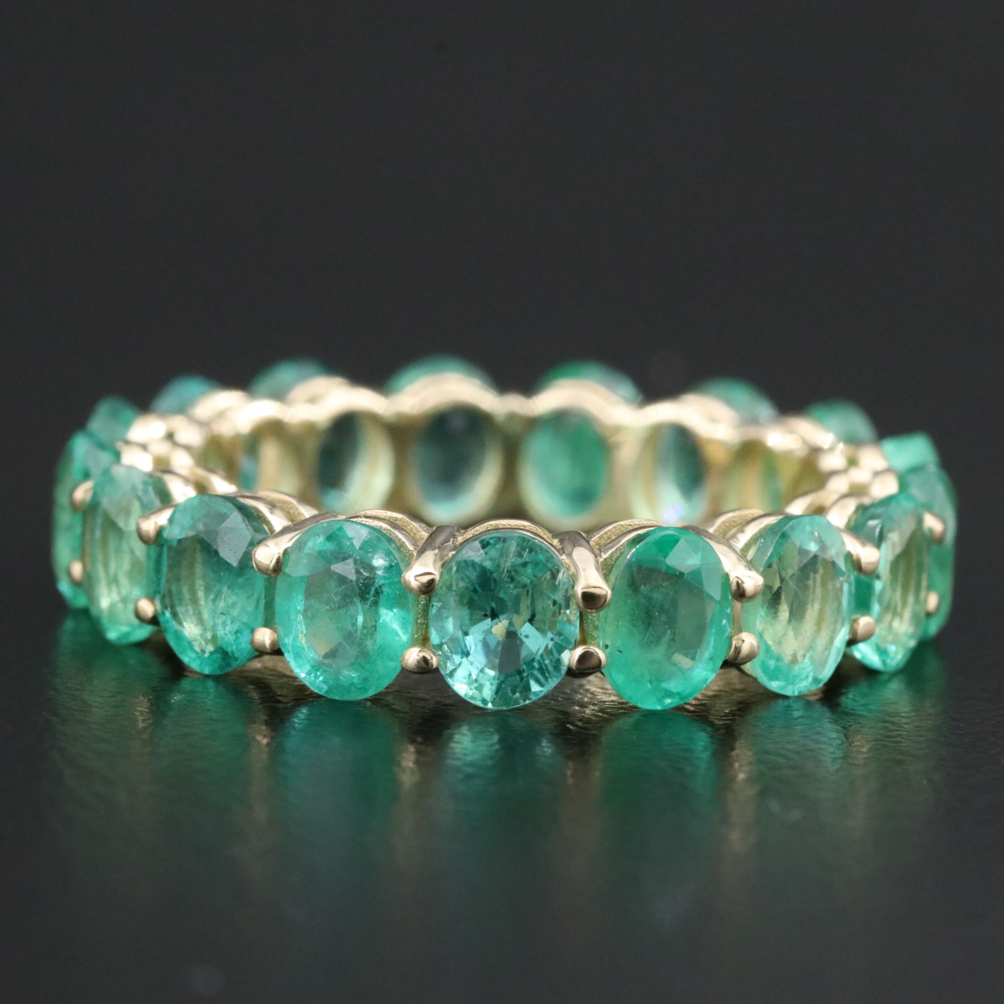 14K Emerald Eternity Band with IGI Jewelry Report