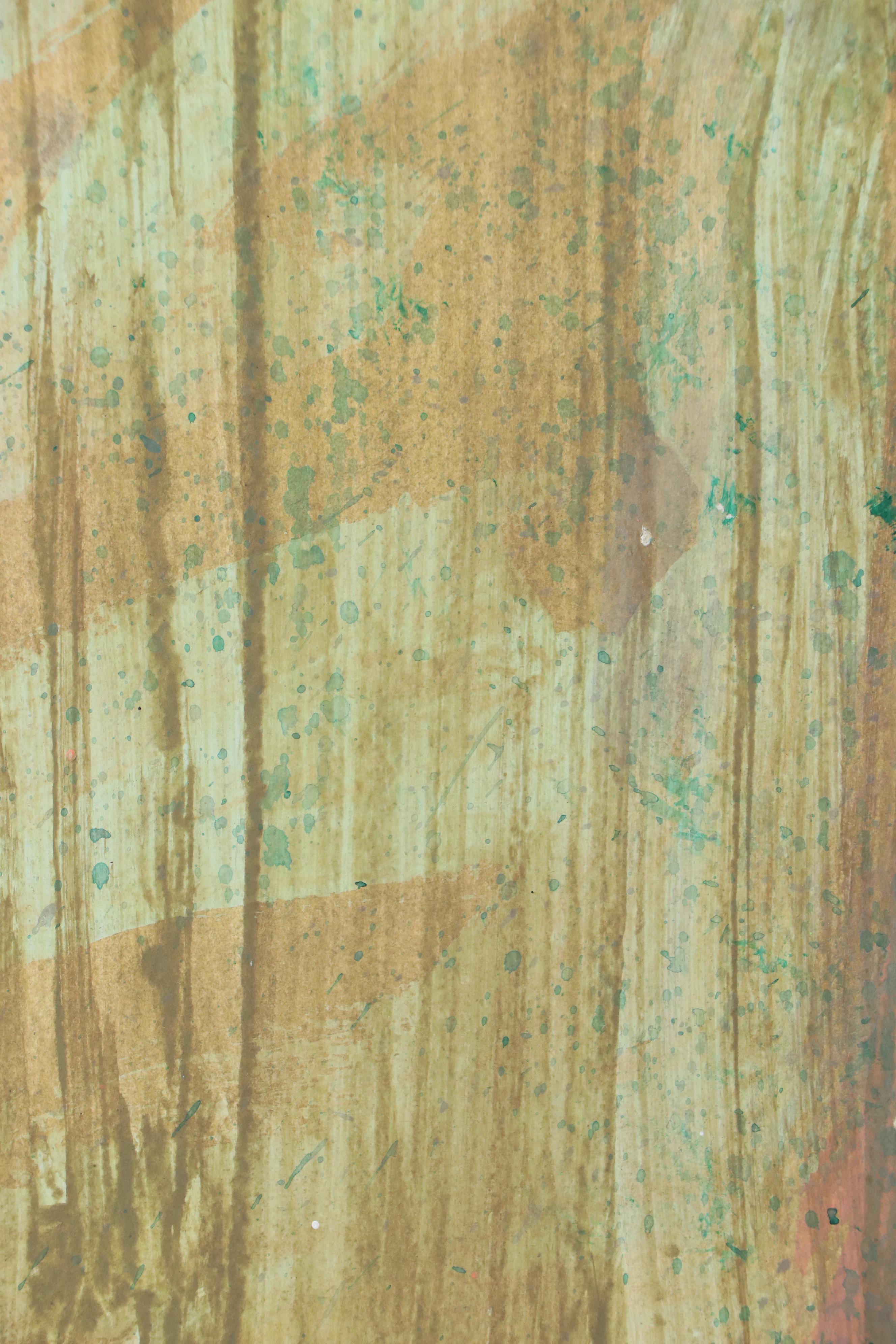 Harry Hilson Acrylic Painting of Stylized Portrait, Late 20th Century