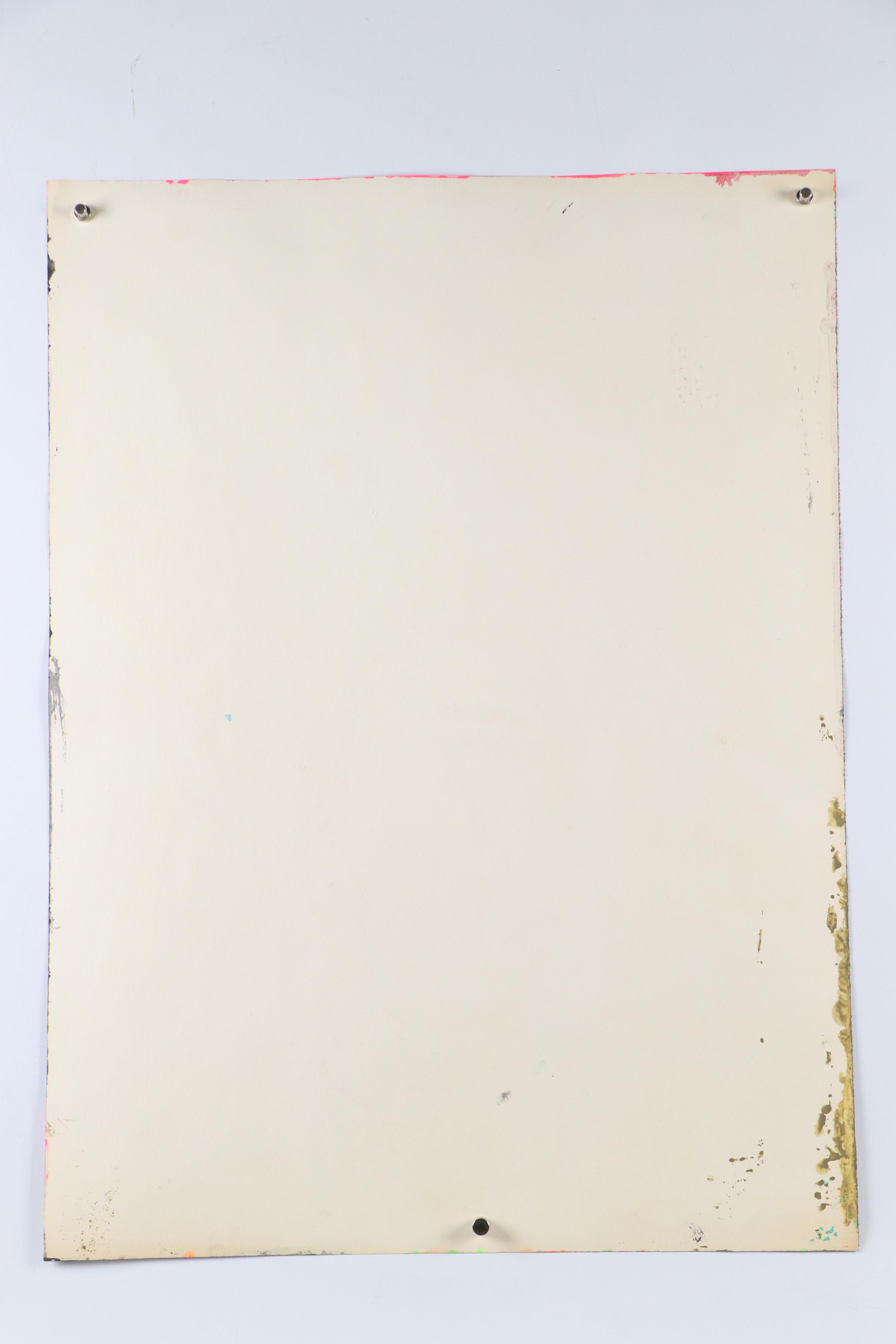 Harry Hilson Acrylic Painting of Stylized Portrait, Late 20th Century