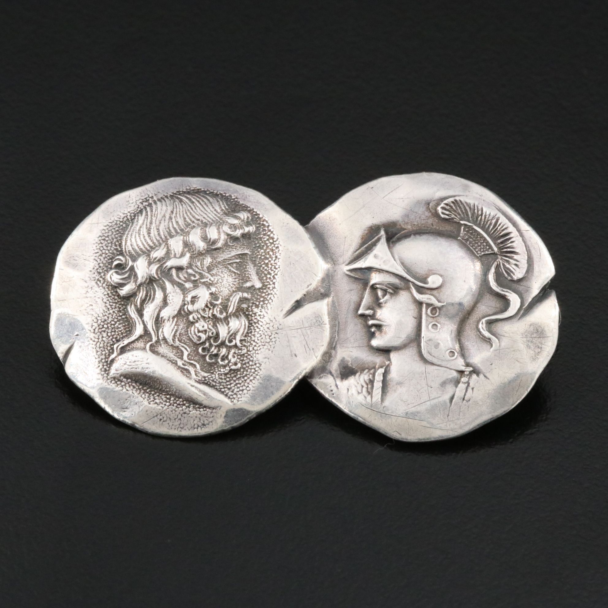 George W. Shiebler & Co. Sterling Greco-Roman Figural Brooch