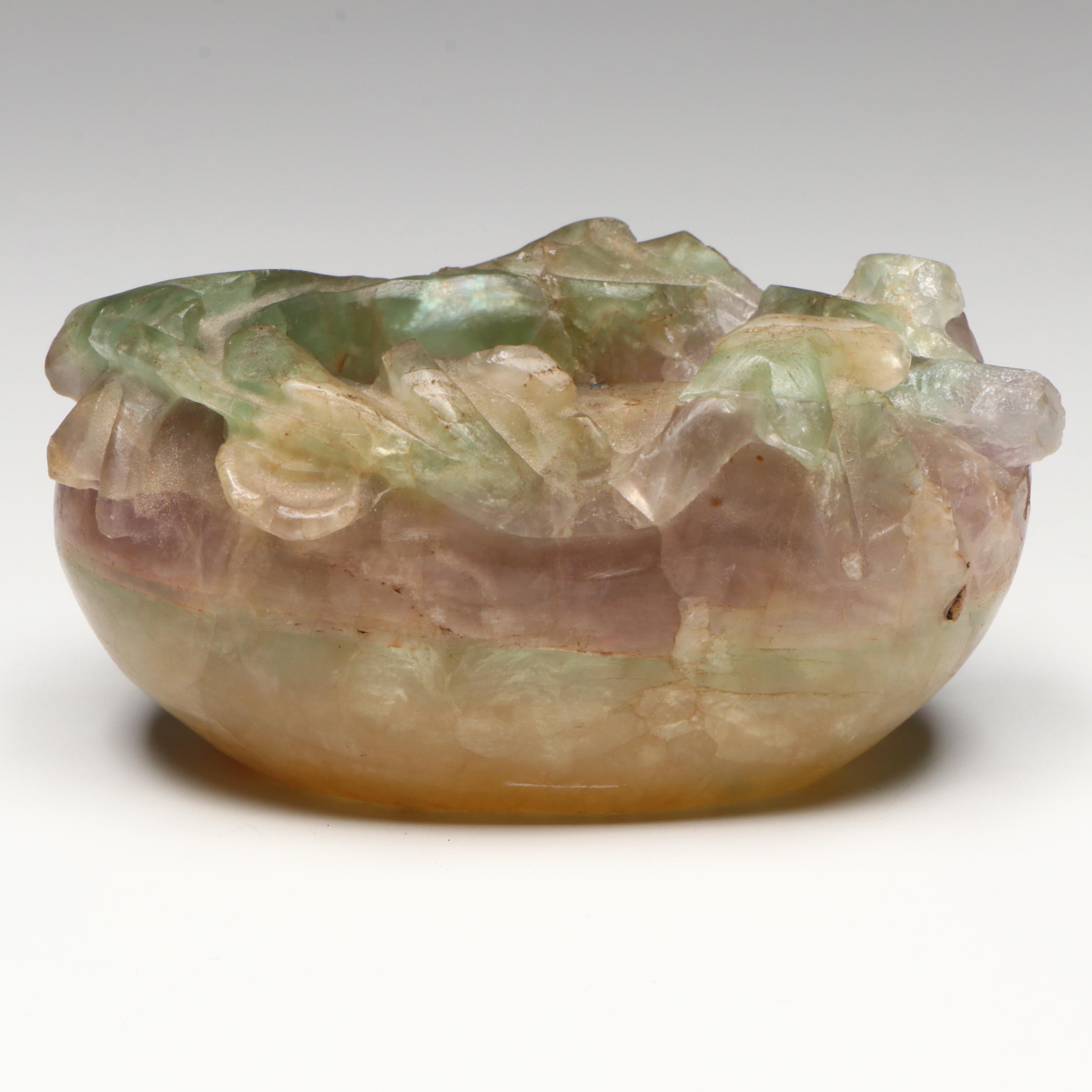 Chinese Carved Fluorite Bowl