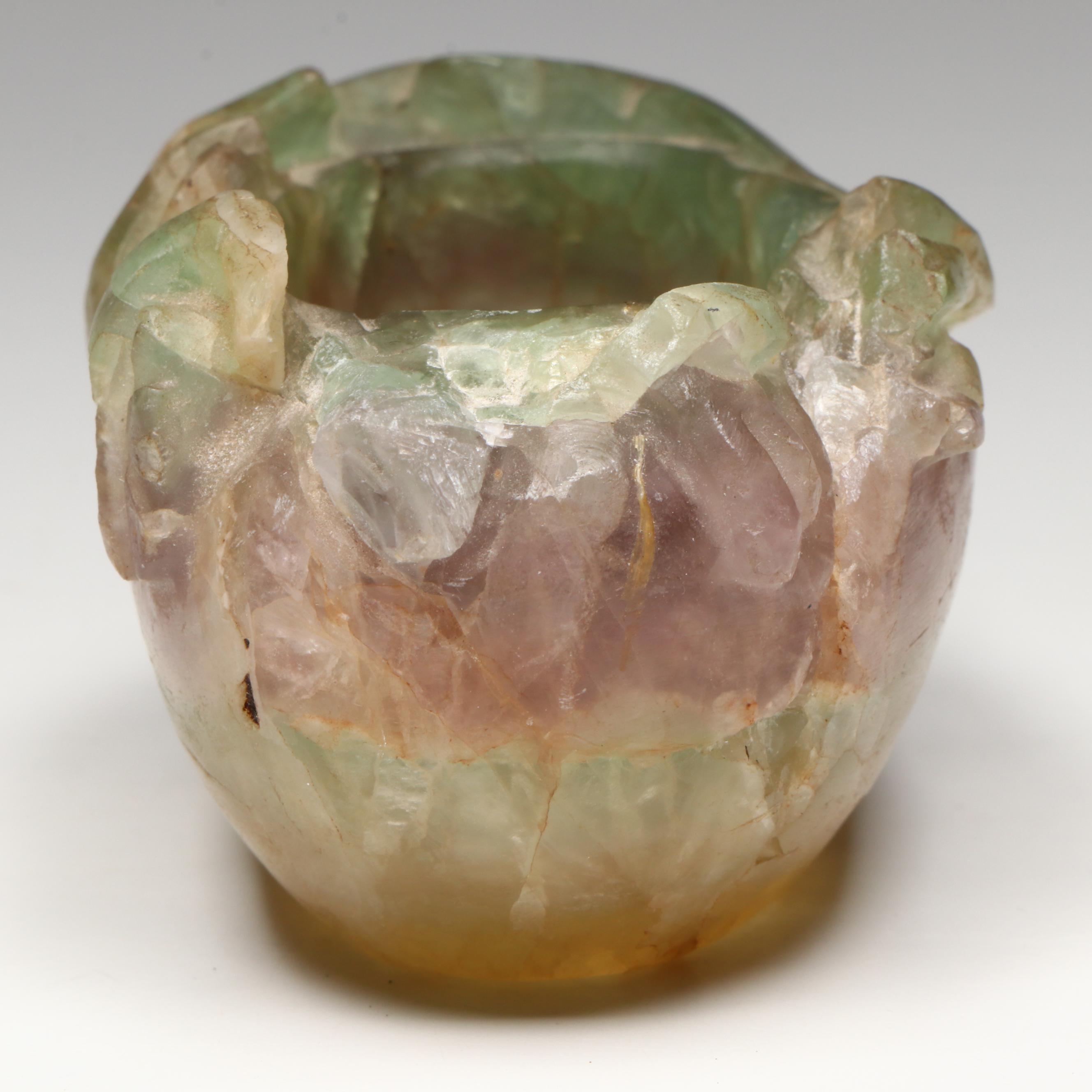 Chinese Carved Fluorite Bowl