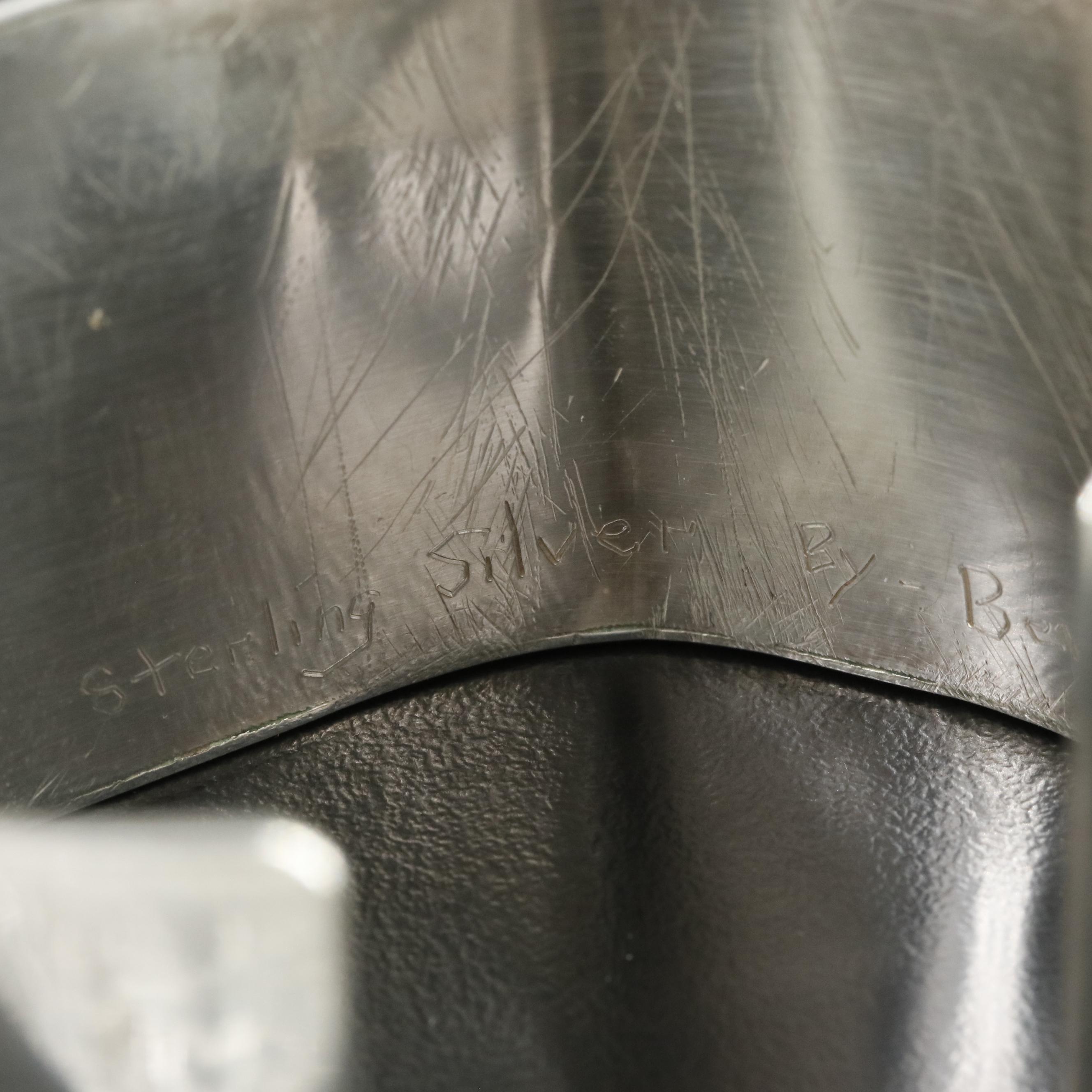 Southwestern Bernard Barton Sterling Kokopelli & Man in the Maze Overlay Cuff