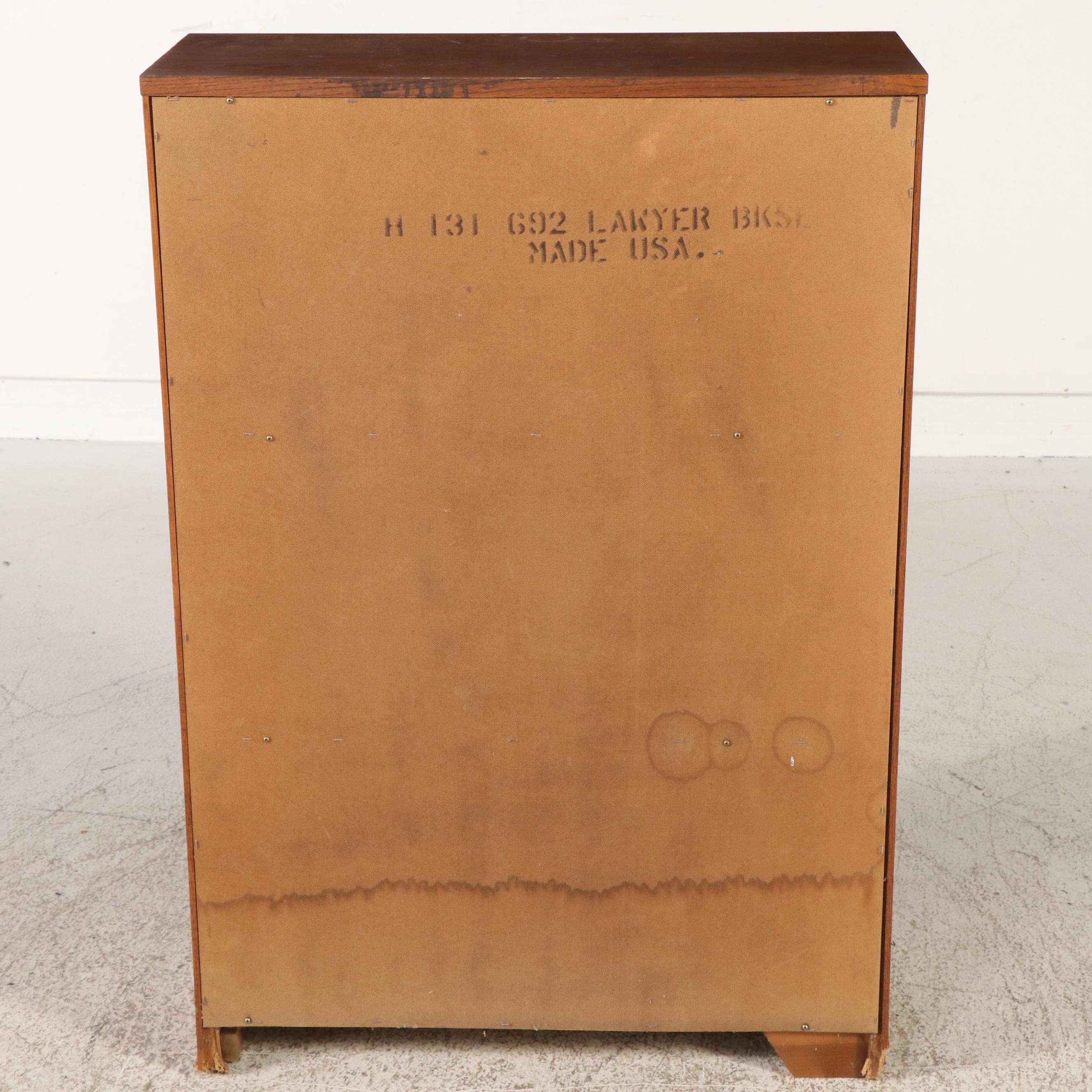 Traditional Style Oak Veneered Three-Tiered Barrister's Bookcase