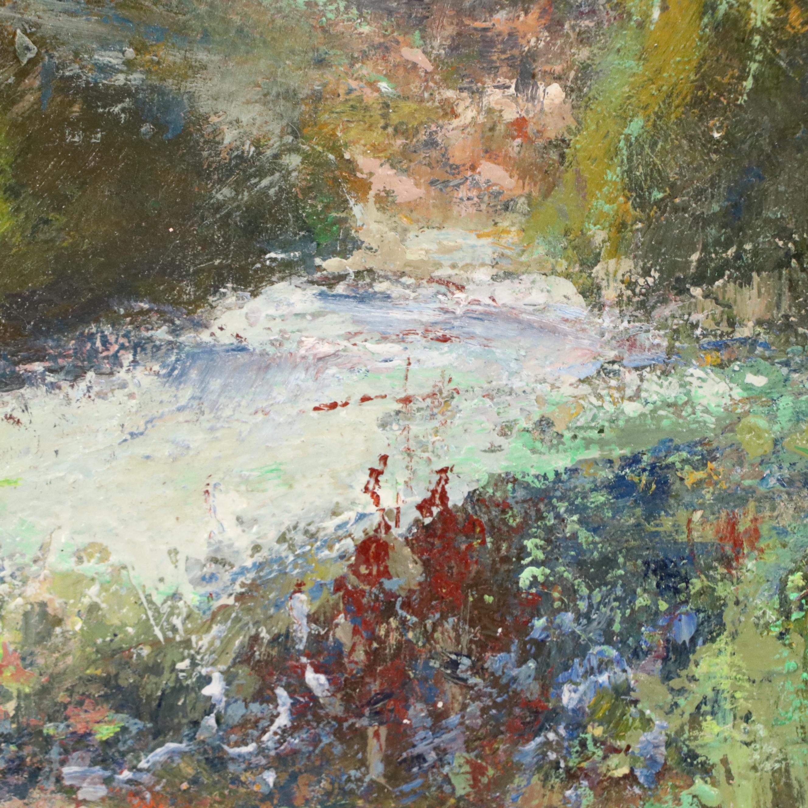 Oil Painting of Impressionistic West Coast Landscape, 20th Century