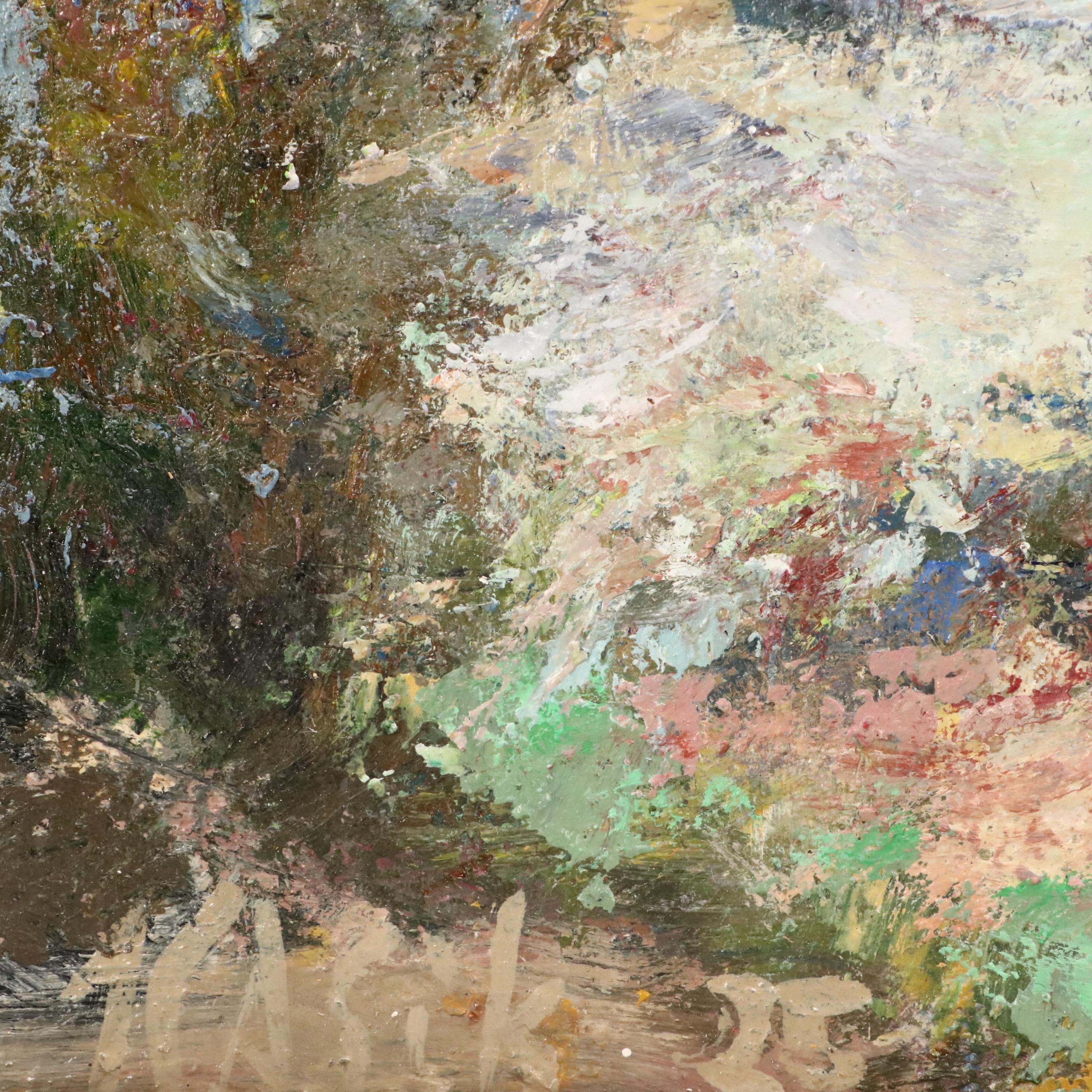 Oil Painting of Impressionistic West Coast Landscape, 20th Century